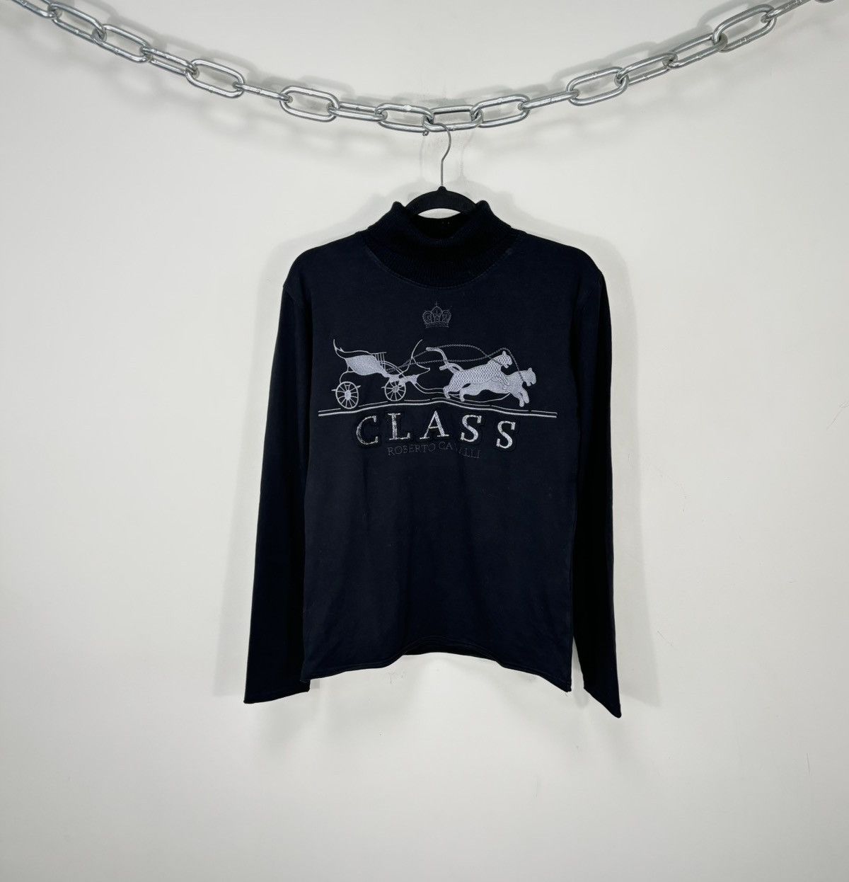 Cavalli Class Vintage Roberto Cavalli Class Embroidered Turtleneck Sweater Size L / US 10 / IT 46 - 1 Thumbnail