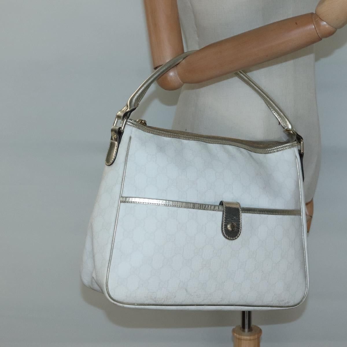 Gucci GUCCI GG Supreme Hand Bag Pvc White Gold Size ONE SIZE - 23 Thumbnail