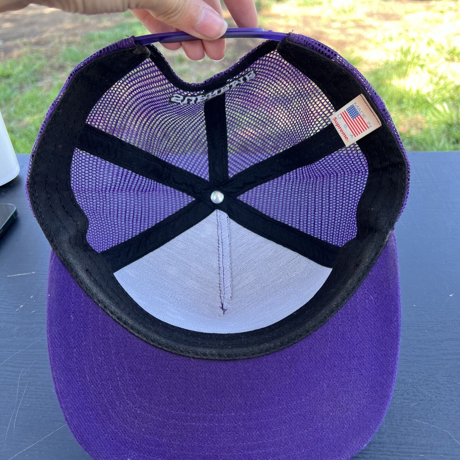 Supreme Supreme Purple Blimp World Is Yours Mesh Snapback Hat Size ONE SIZE - 7 Thumbnail