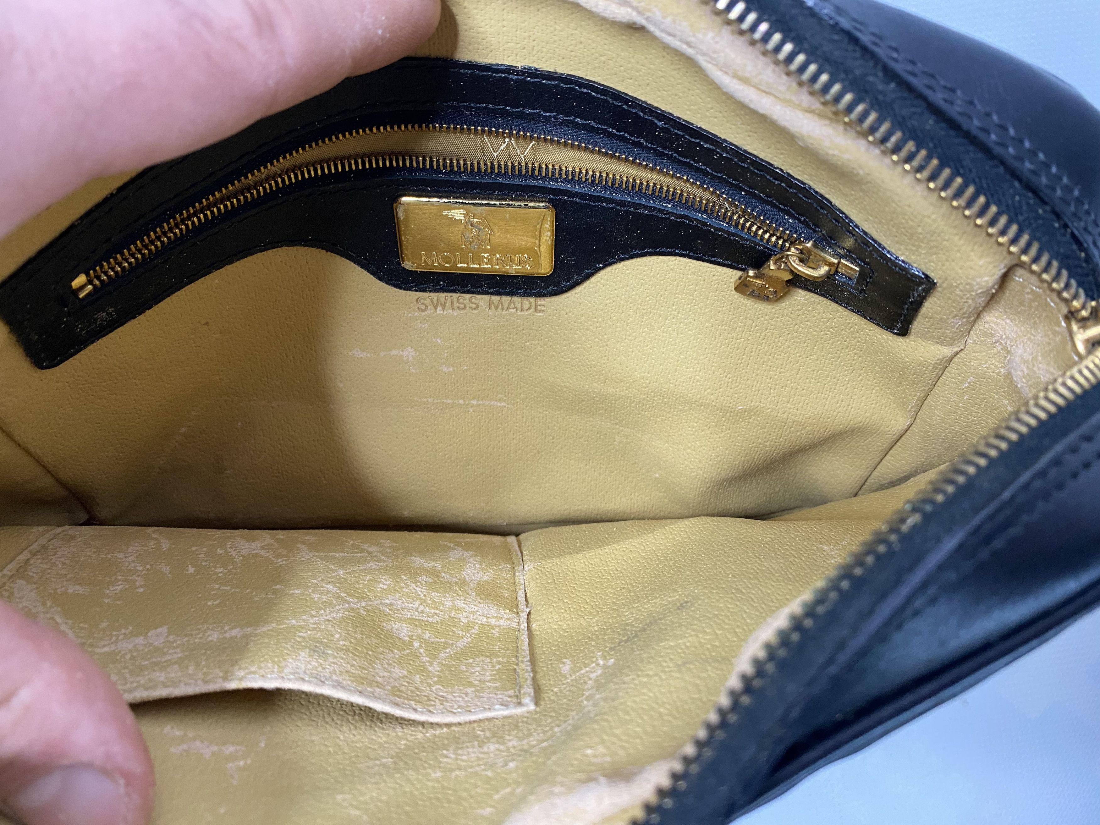 MAISON MOLLERUS MM VINERUS BLACK COATED CANVAS CROSSBODY BAG