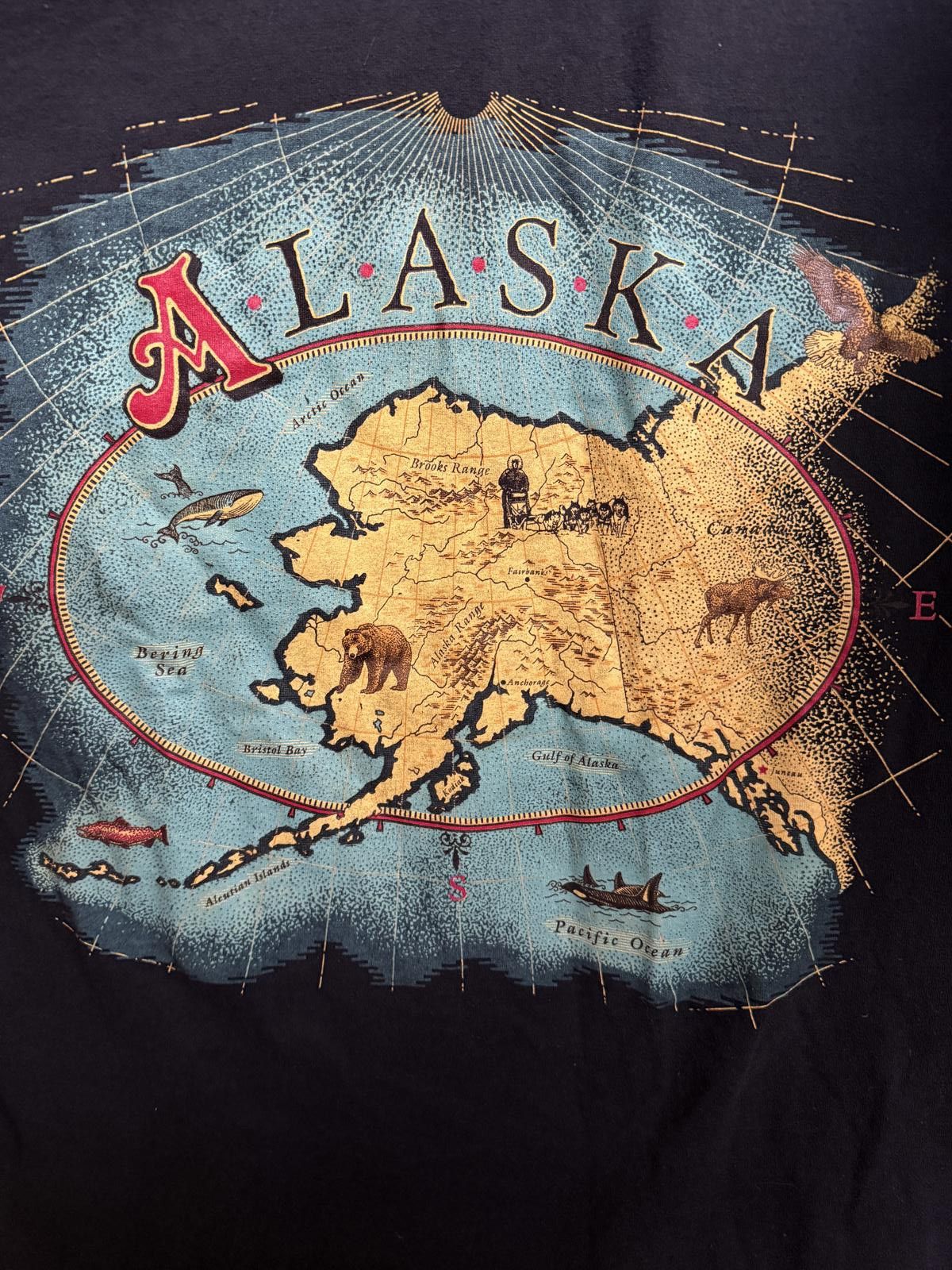 Fruit Of The Loom VTG Alaska Geography Map T-shirt Alaska Tee Made in USA XL Size US XL / EU 56 / 4 - 3 Thumbnail