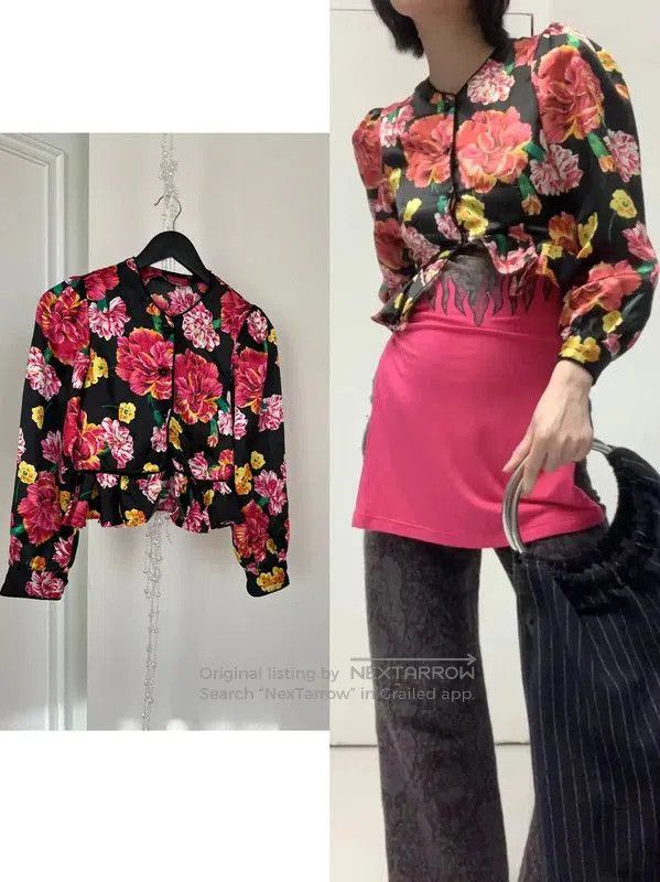 Kenzo Kenzo Floral Print Black Shirt . Size XS / US 0-2 / IT 36-38 - 1 Thumbnail