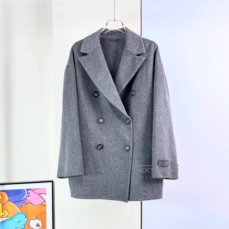 Brunello Cucinelli Brunello Cucinelli Grey Cashmere Loose Double Breasted Jac Size M / US 6-8 / IT 42-44 - 2 Thumbnail