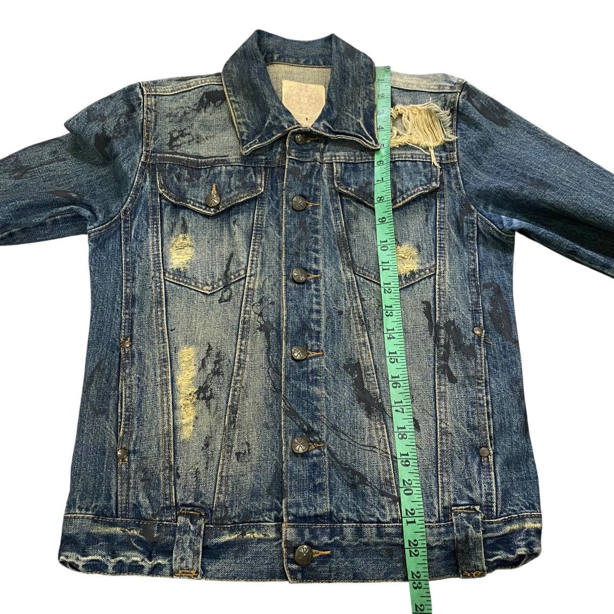 Japanese Brand Vintage Midas Painted Distressed Denim Button Jacket Size S / US 4 / IT 40 - 17 Thumbnail