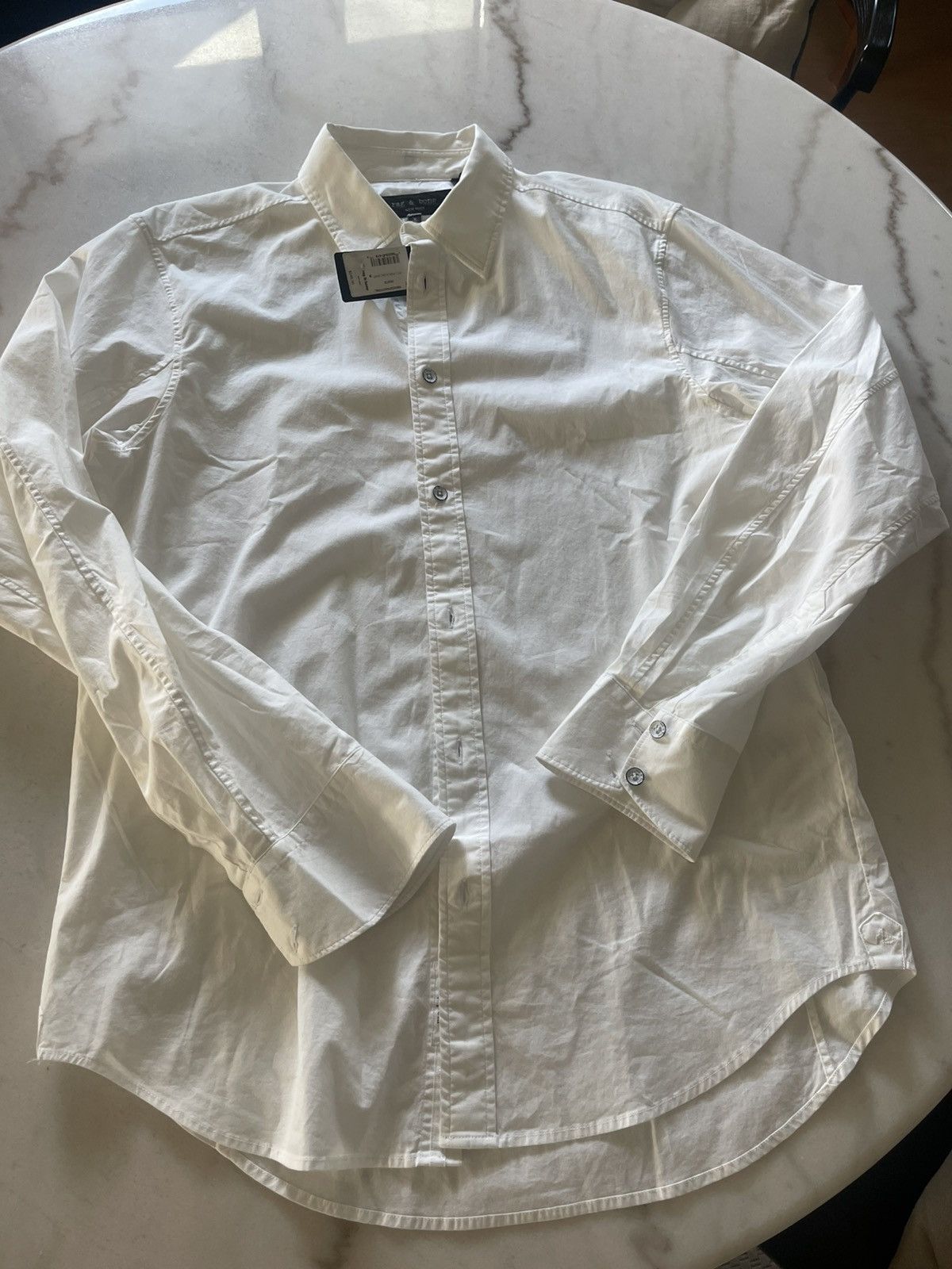 Rag & Bone Rag and Bone mens M stretch white shirt Zac NWT $245 Size US M / EU 48-50 / 2 - 8 Thumbnail