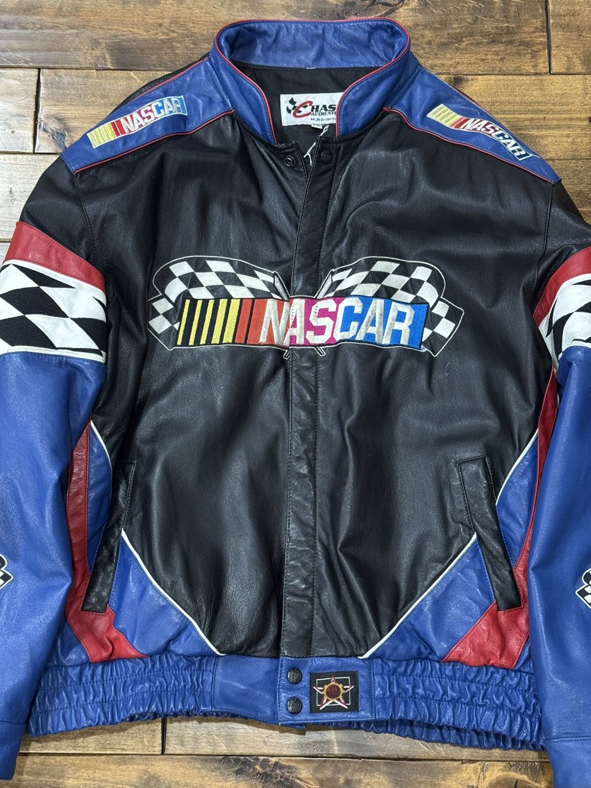 Chase Authentics Chase Authentics NASCAR Leather Jacket Embroidered Logo 1999 Size US XL / EU 56 / 4 - 5 Thumbnail