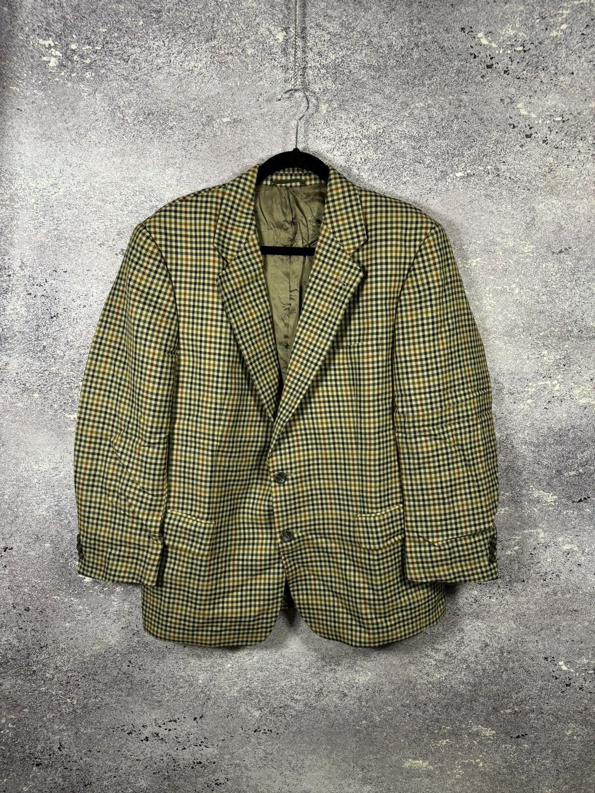 Burberry × Vintage Burberry’s Vintage Plaid Check Blazer Oldmoney Men’s Large Size 44R - 1 Thumbnail