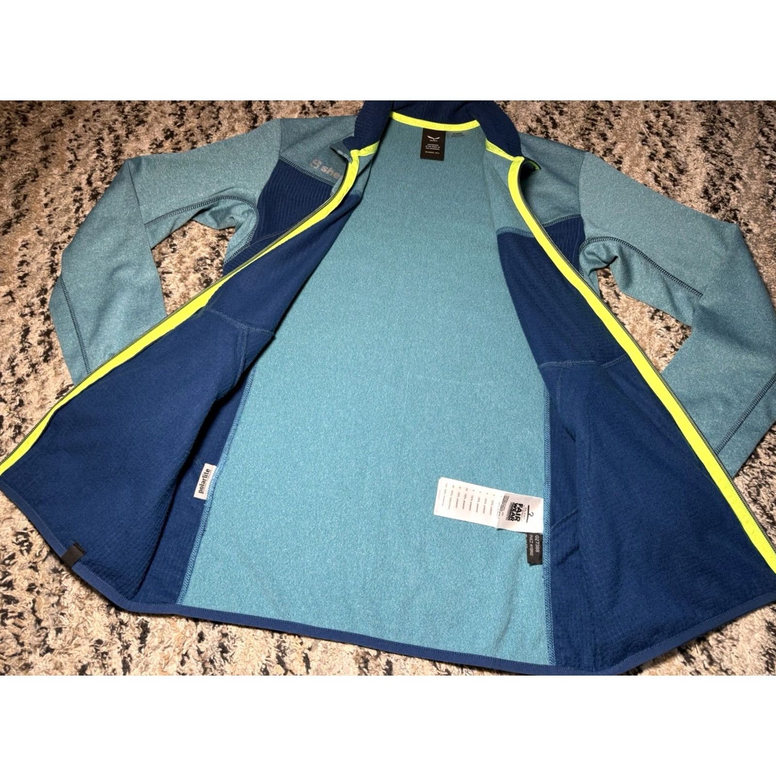 SALEWA VINTAGE Salewa Puez Hybrid Pl M Fleece Men's Small fleece jacket Full Zip Blue Size US S / EU 44-46 / 1 - 4 Thumbnail