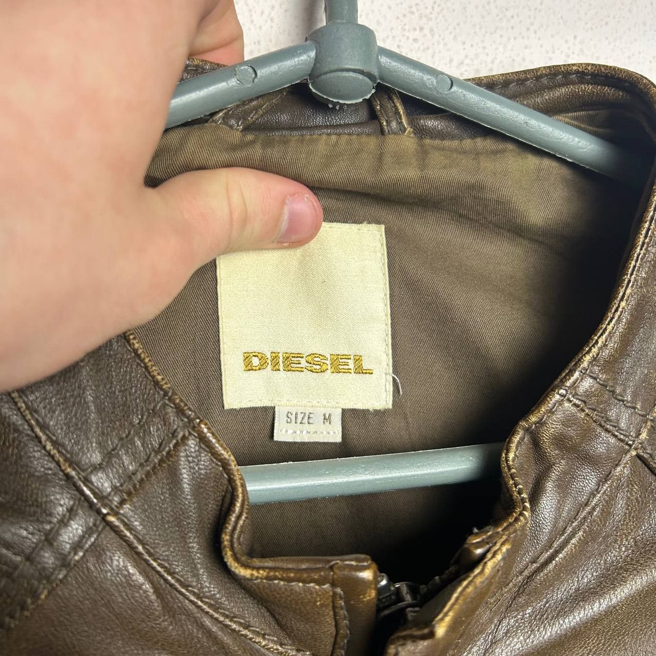 Diesel Vintage Diesel Leather Small logo brown streetwear jacket Size US M / EU 48-50 / 2 - 8 Thumbnail