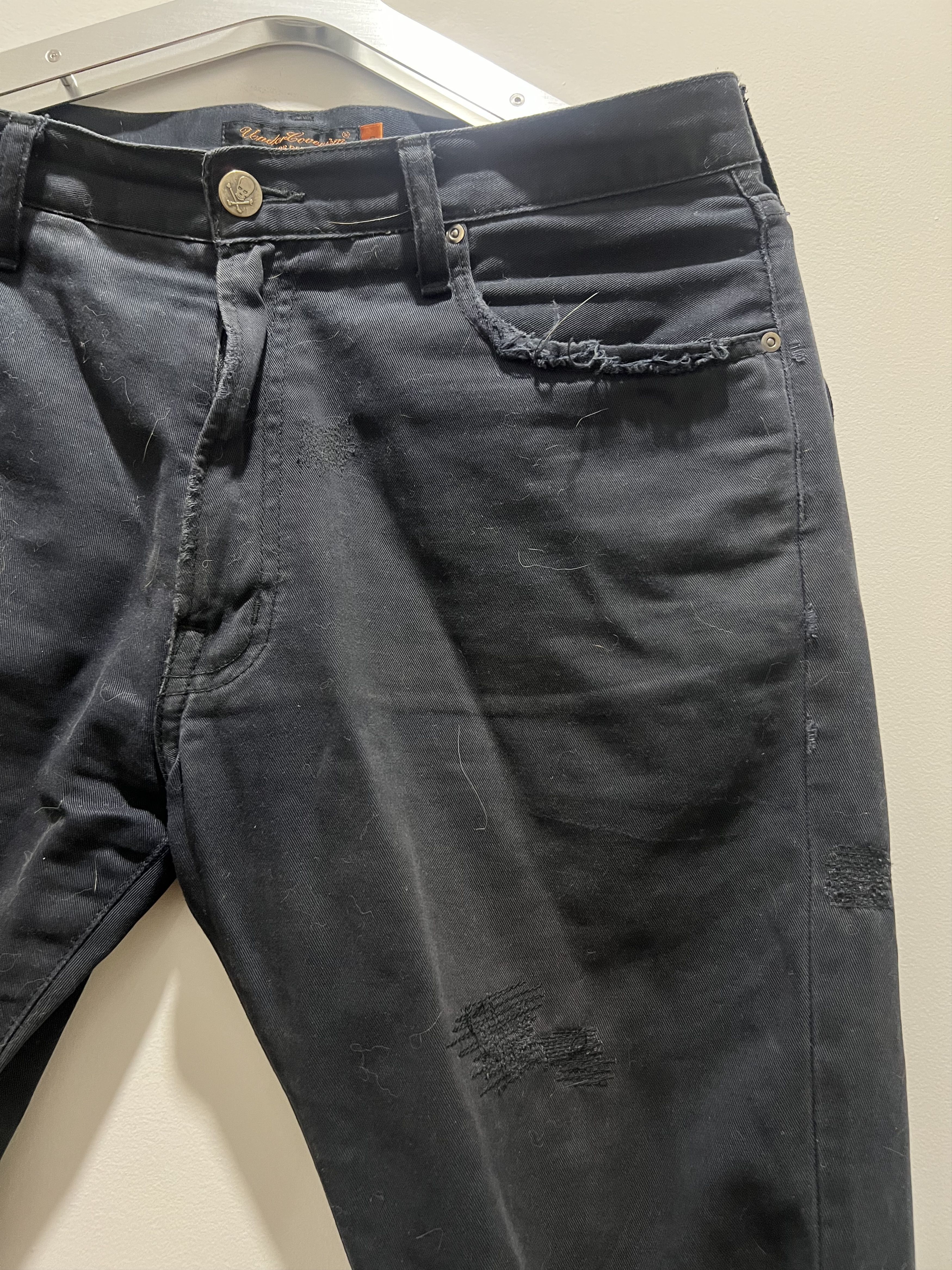 Undercover SS05 Graffiti Patch Distressed Dark Navy Twill Jeans Size US 32 / EU 48 - 11 Thumbnail