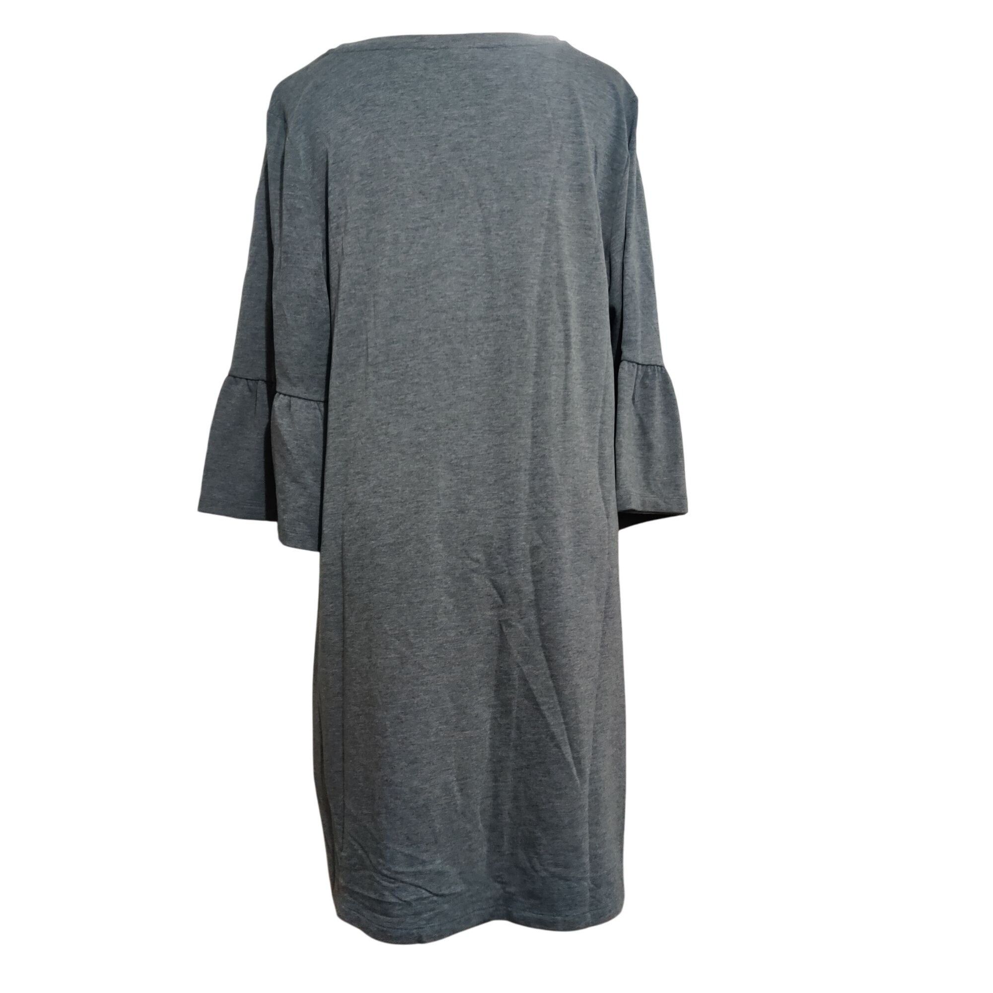 Other ANA XL Gray Knit Shift Dress Bell Sleeve Soft Stretchy Casua Size XL / US 12-14 / IT 48-50 - 2 Thumbnail
