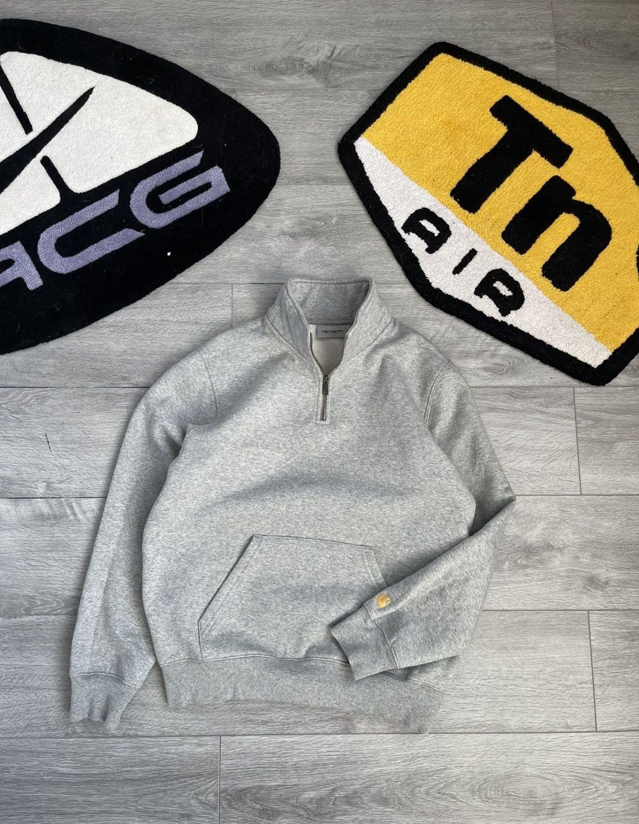 Vintage 1/4 zip sweatshirt hoodie Carhartt logo