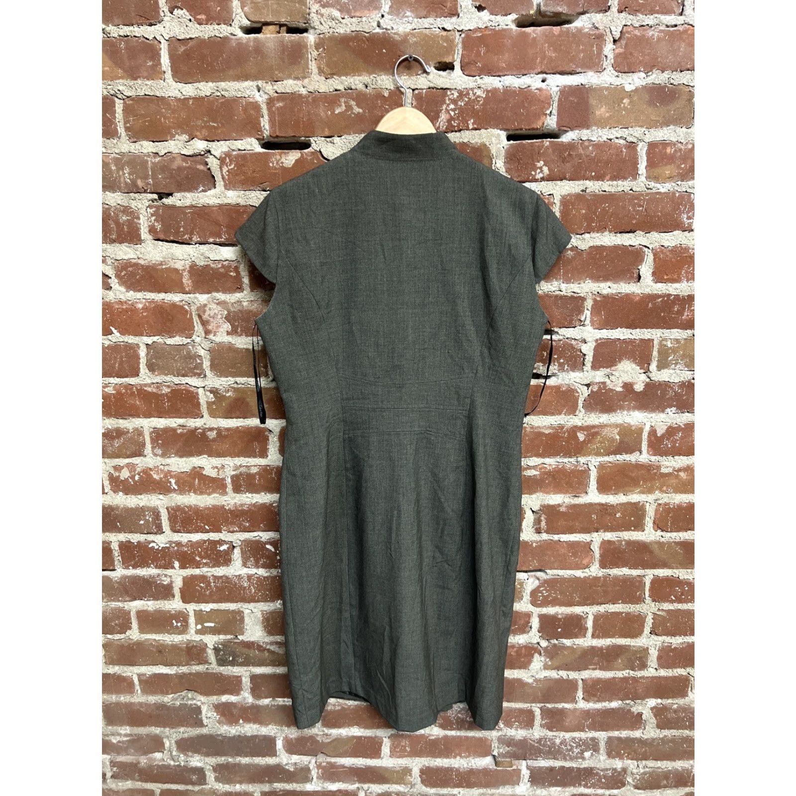 Calvin Klein Calvin Klein Womens Sleeveless Dress Size 12 Gray Polyester Midi Pencil Dress Size XL / US 12-14 / IT 48-50 - 2 Thumbnail