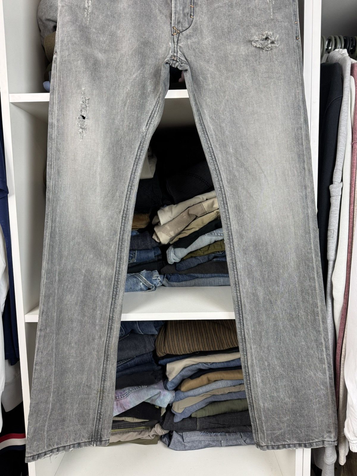Diesel Diesel Thavar Distressed Denim Jeans Slim-Skinny Size US 31 - 12 Thumbnail
