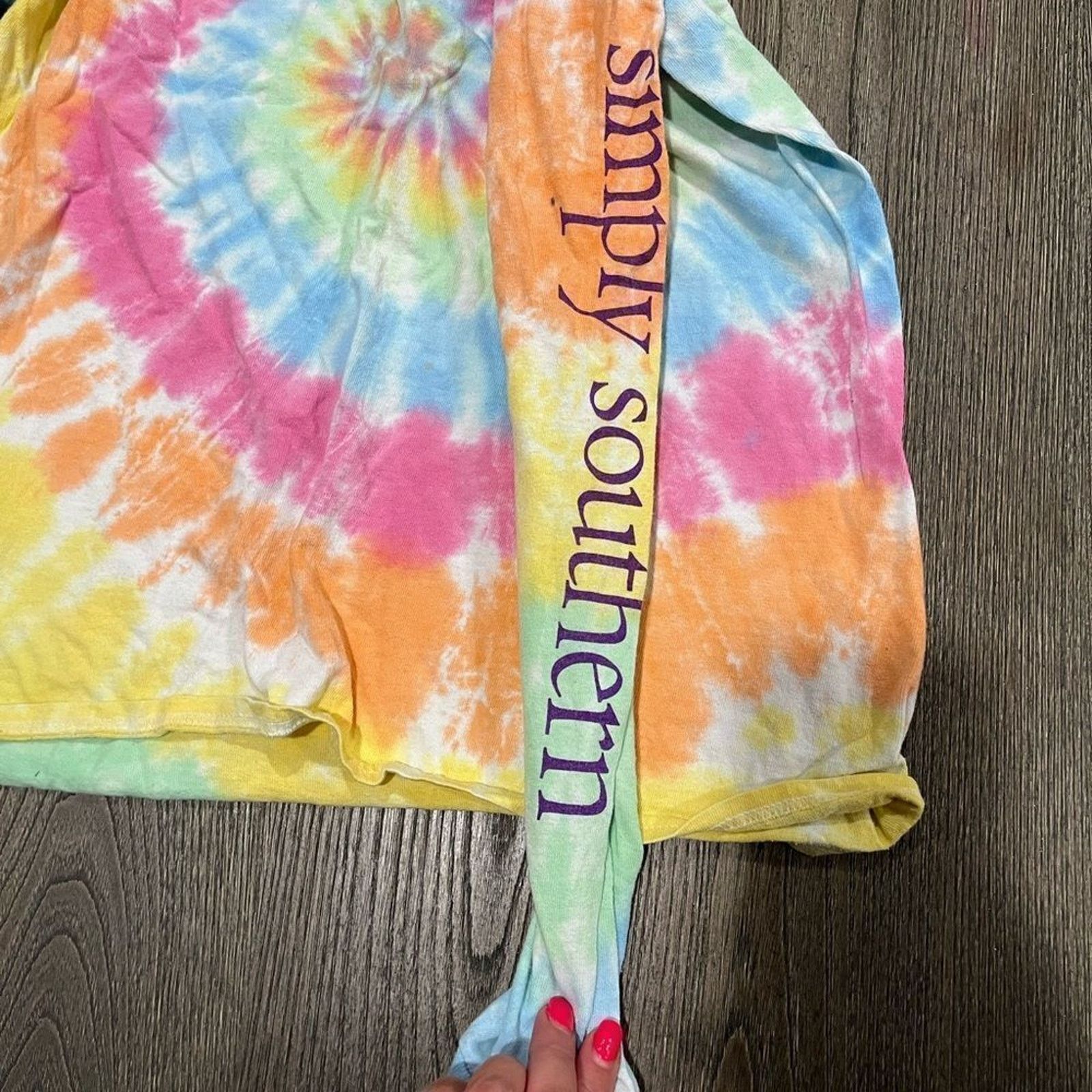 Vintage Simply Southern Bright Tie Dye Long Sleeve T-Shirt Size M Size M / US 6-8 / IT 42-44 - 2 Thumbnail