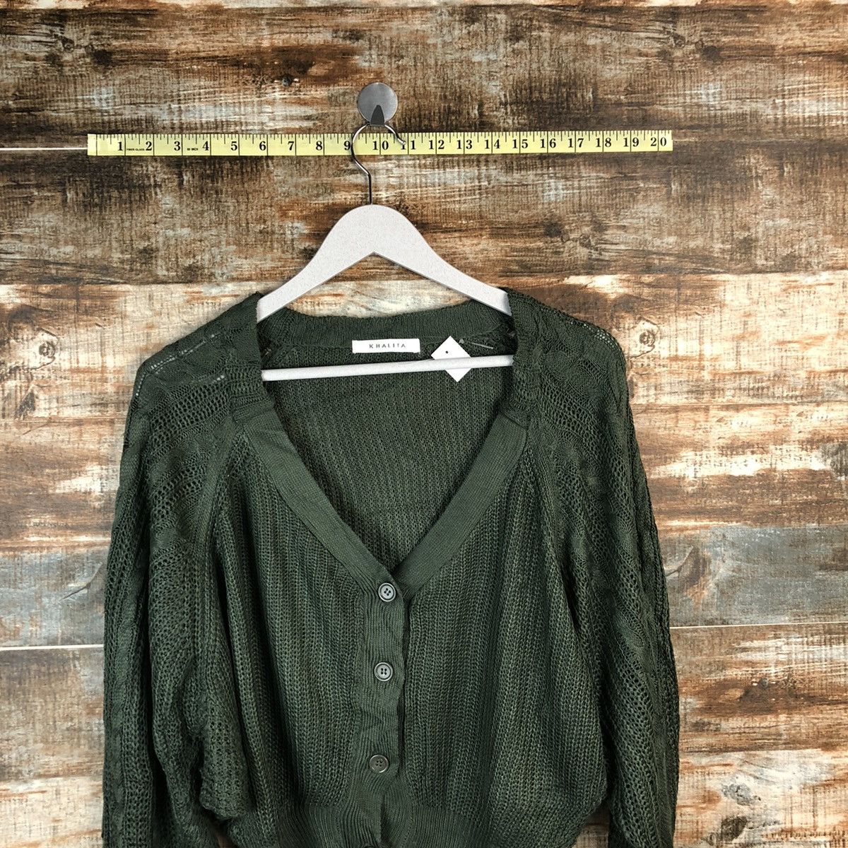 Homespun Knitwear × Japanese Brand Khalita Green Cardigan Knitwear #A1488 Size M / US 6-8 / IT 42-44 - 2 Thumbnail