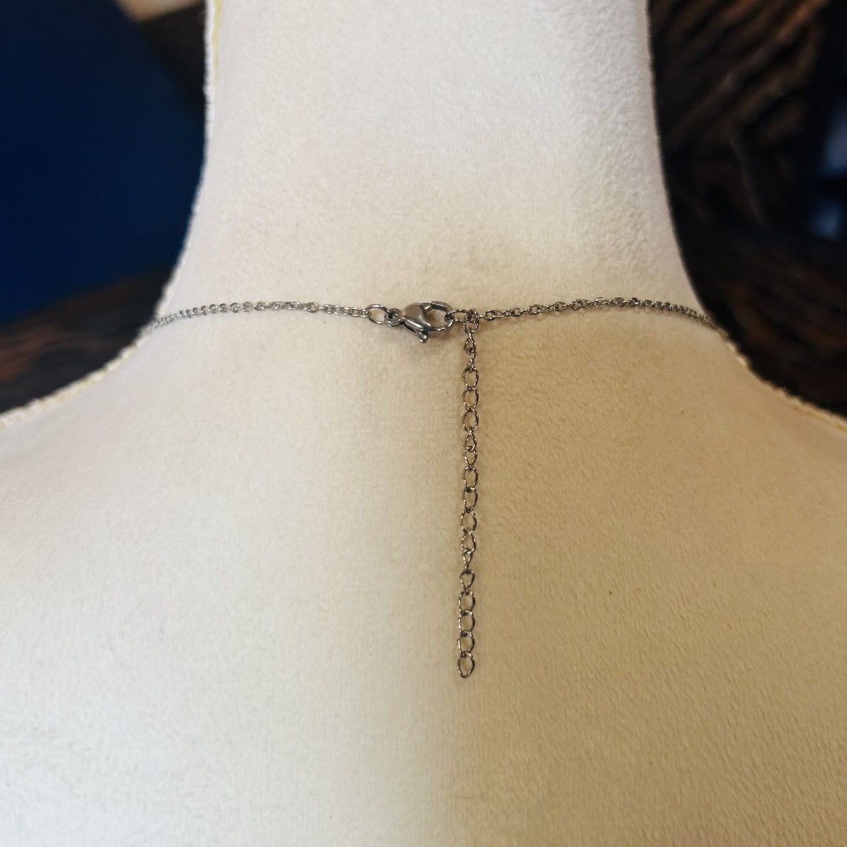 Handmade Handcrafted vintage bead drop pendant on chain necklace Size ONE SIZE - 4 Thumbnail