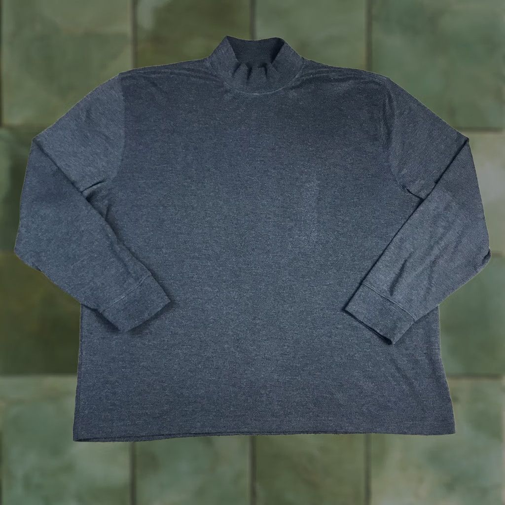 Vintage St. John's Bay Men's 2XL Dark Gray Mockneck Long Sleeve T-Shirt Size US XXL / EU 58 / 5 - 1 Thumbnail