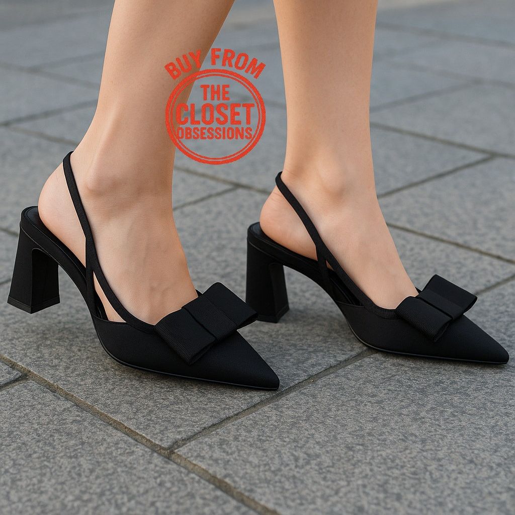 Zara ZARA Black Slingback Heels NWT Size US 8 / IT 38 - 2 Thumbnail