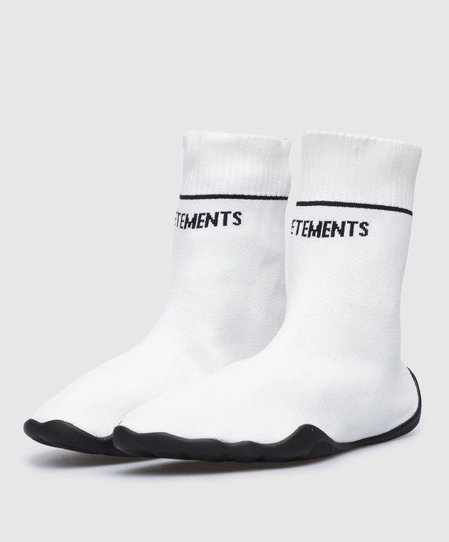 image of Vetements Knit Sock Sneakers in White, Men's (Size 7)
