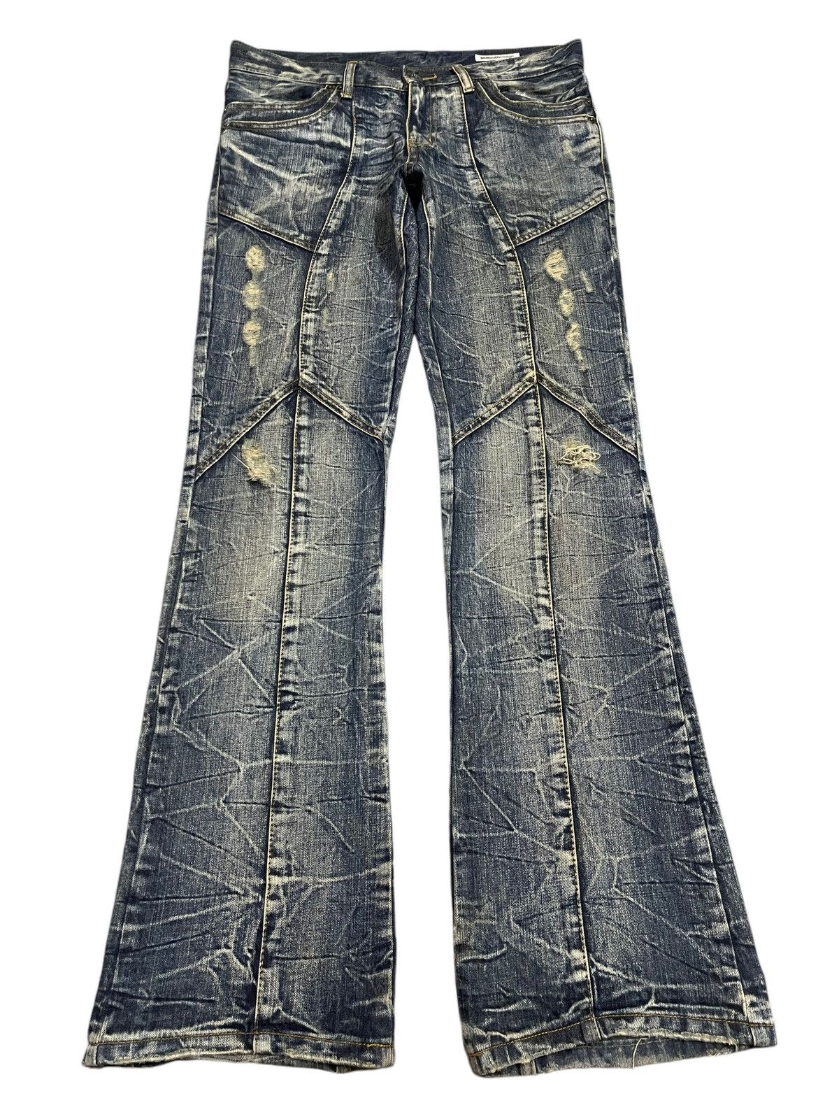 semanticdesign Vintage Japanese Semantic Design Distressed Wide Legs Jeans Size US 34 / EU 50 - 1 Thumbnail
