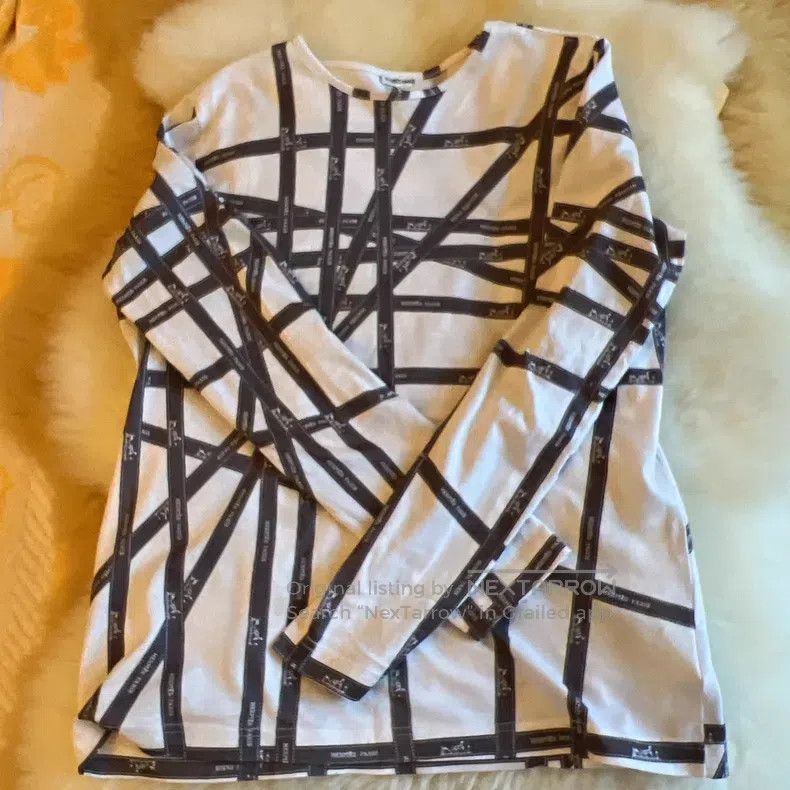 Hermes Hermes Vintage ribbon print long-sleeved T-shirt, 100% pur Size XS / US 0-2 / IT 36-38 - 9 Thumbnail