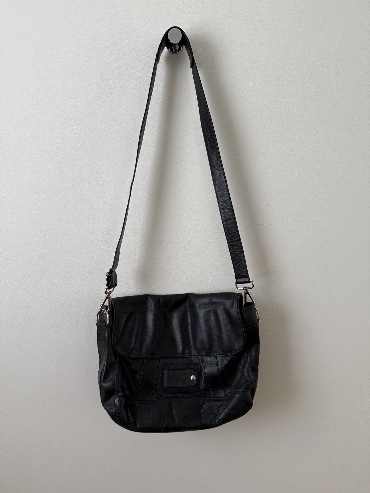 Maison Margiela 2015 Leather Shoulder Side Messenger Bag in Black, Men's