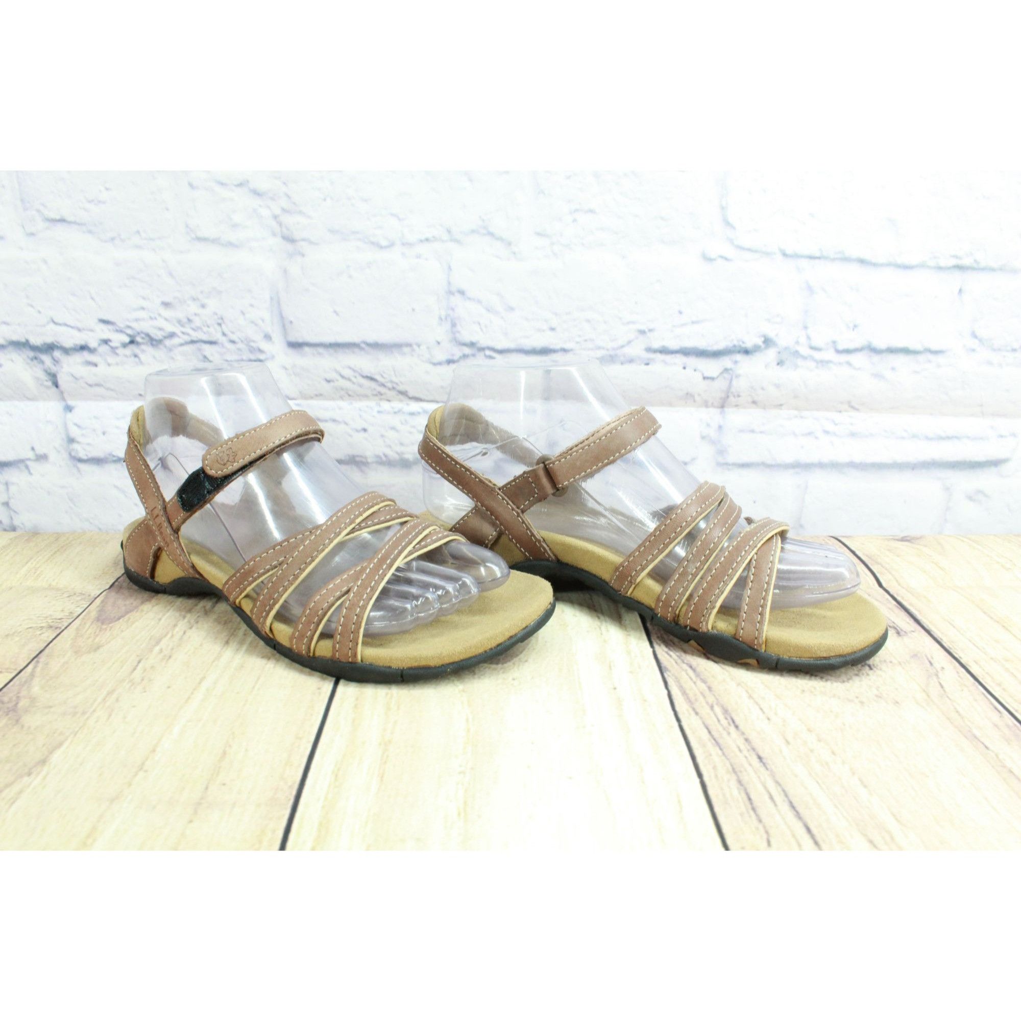 L.L. Bean × Leather LL Bean Brown Leather Outdoor Sandals Womens 6M Strappy Size US 6 / IT 36 - 3 Thumbnail