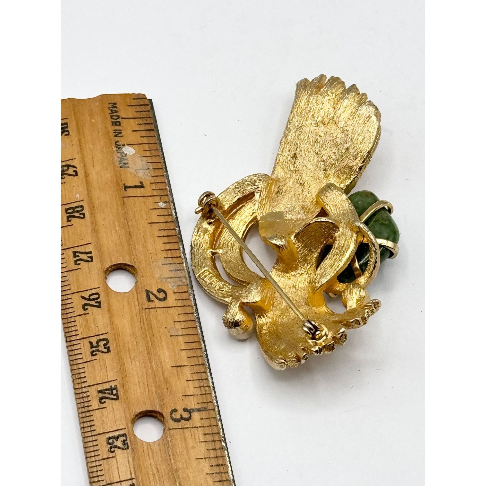 Vintage Vintage Lisner green stone pearl brooch pin Size ONE SIZE - 5 Thumbnail