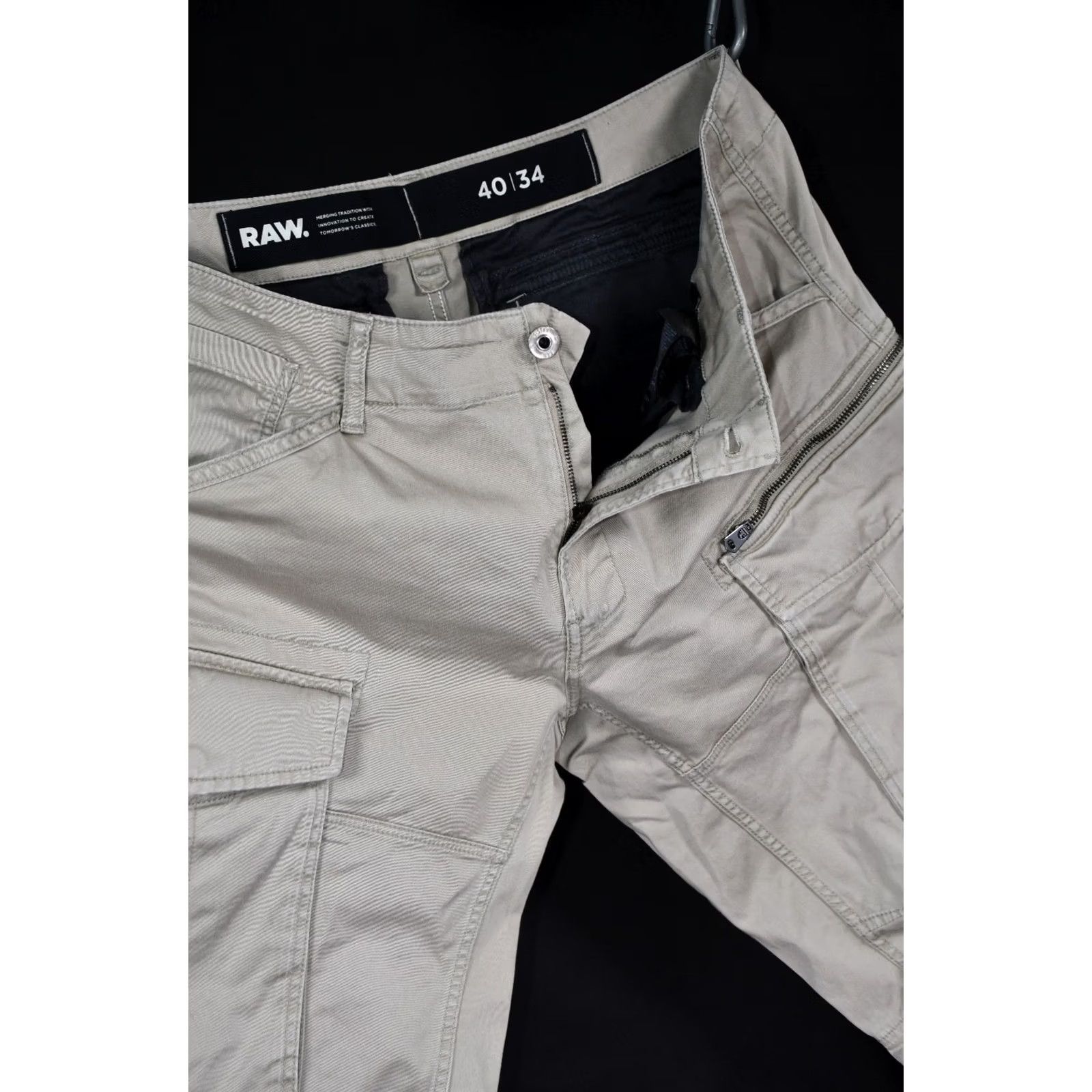 G-Star G-Star ROVIC Zip 3D Straight Tapered Cargo Pants Men W40 L34 Beige Cotton Cargo Pocket 3D 1990s-style? Size US 40 / EU 56 - 6 Thumbnail