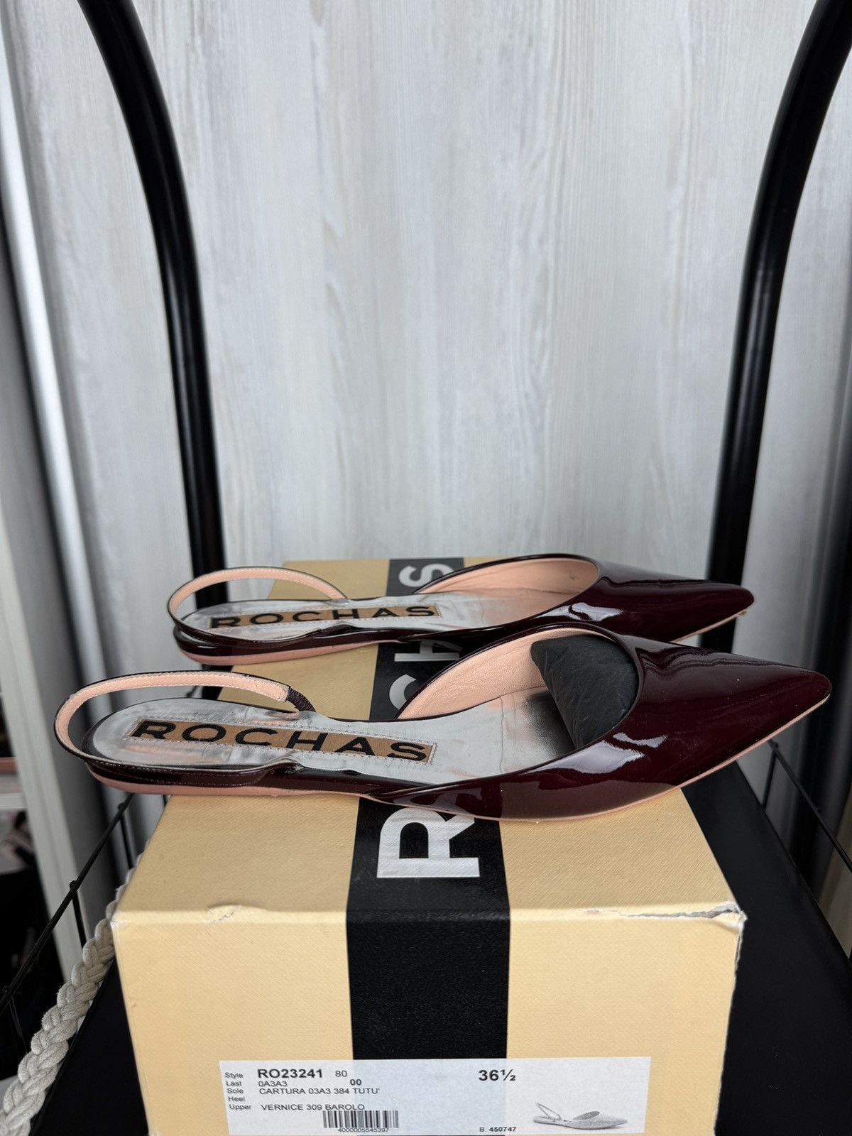Rochas Rochas patent leather burgundy flats ballets mules w box Size US 8.5 / IT 38.5 - 5 Thumbnail