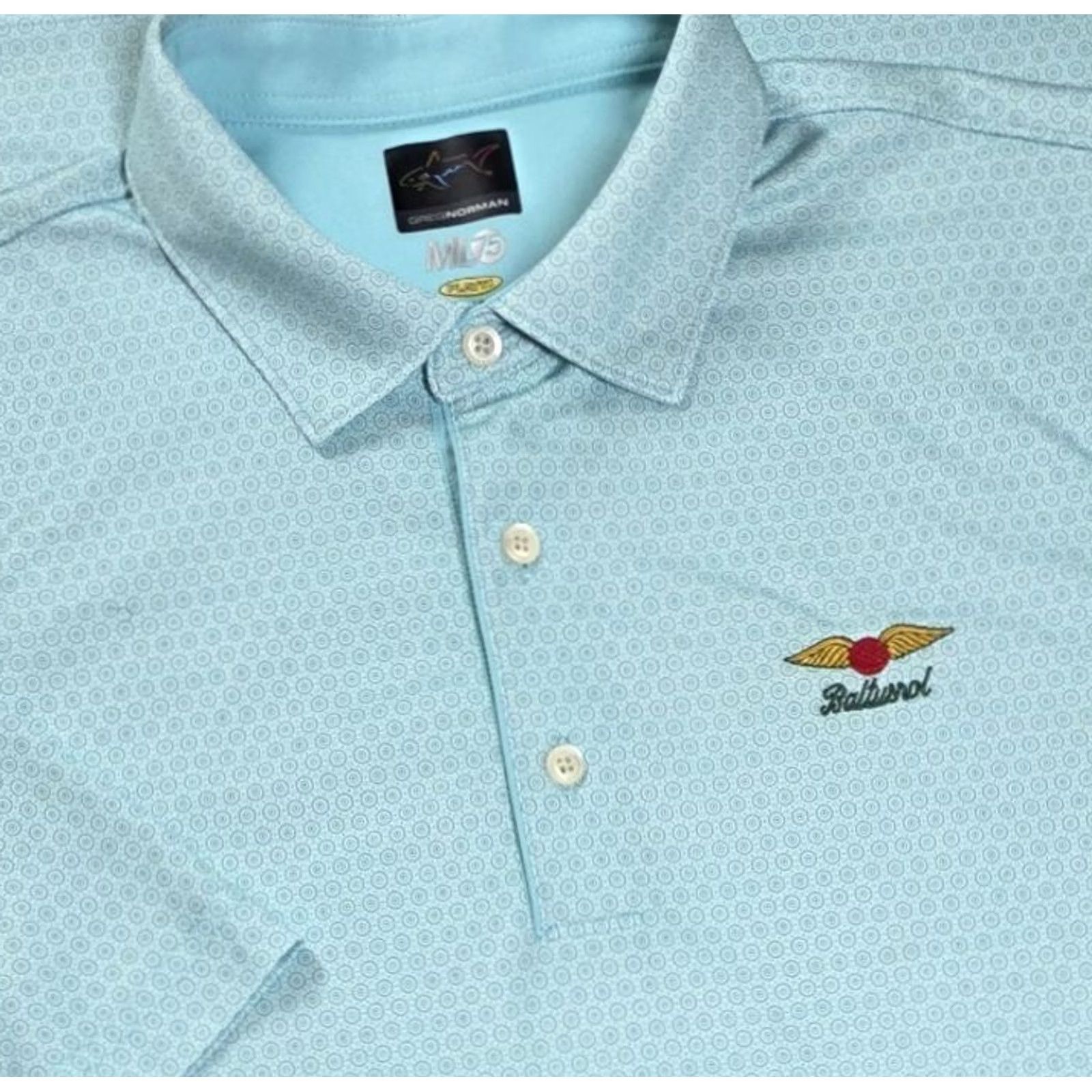 Vintage VINTAGE Baltusrol Golf Club Polo Mens L Mint Geometric AOP Short Sleeve Greg Norman Size US L / EU 52-54 / 3 - 2 Thumbnail