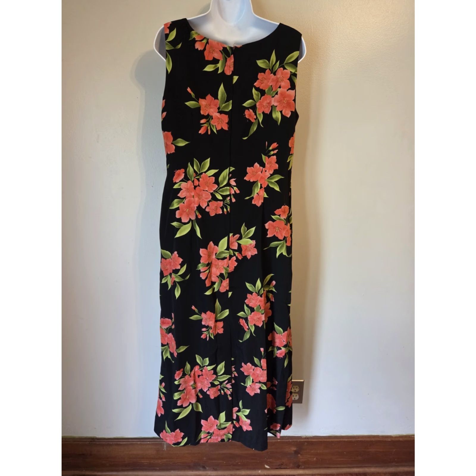 Vintage Studio I Black Floral Sleeveless Sheath Maxi Dress Womens 10 Size L / US 10 / IT 46 - 5 Thumbnail
