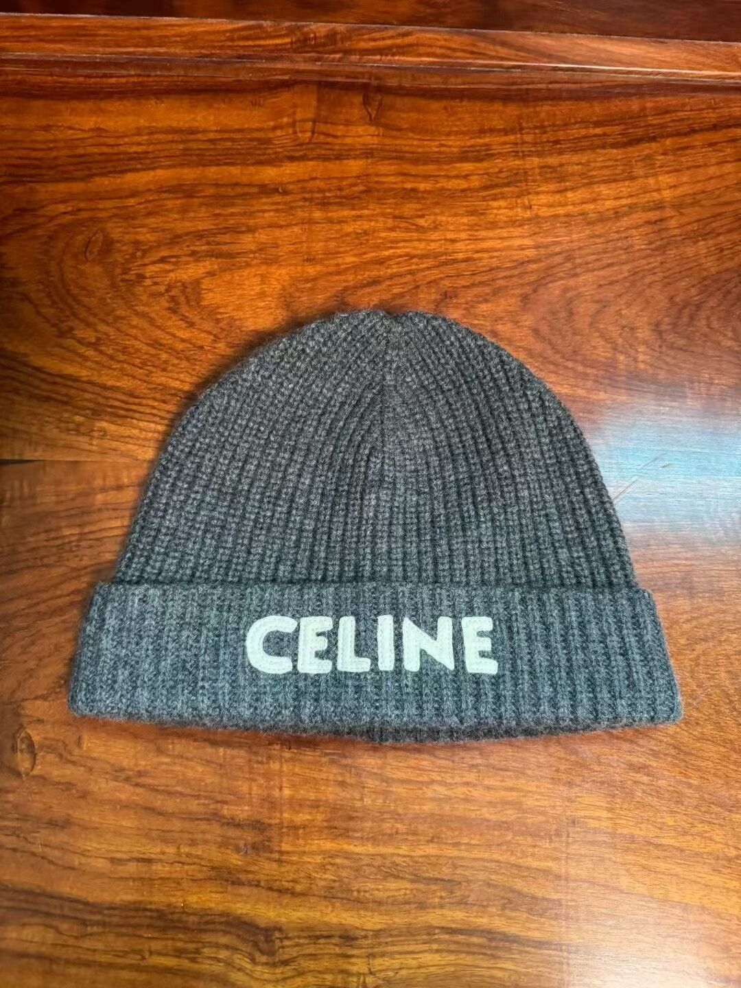 Celine Celine Gray Letter Beanie Size ONE SIZE - 1 Thumbnail