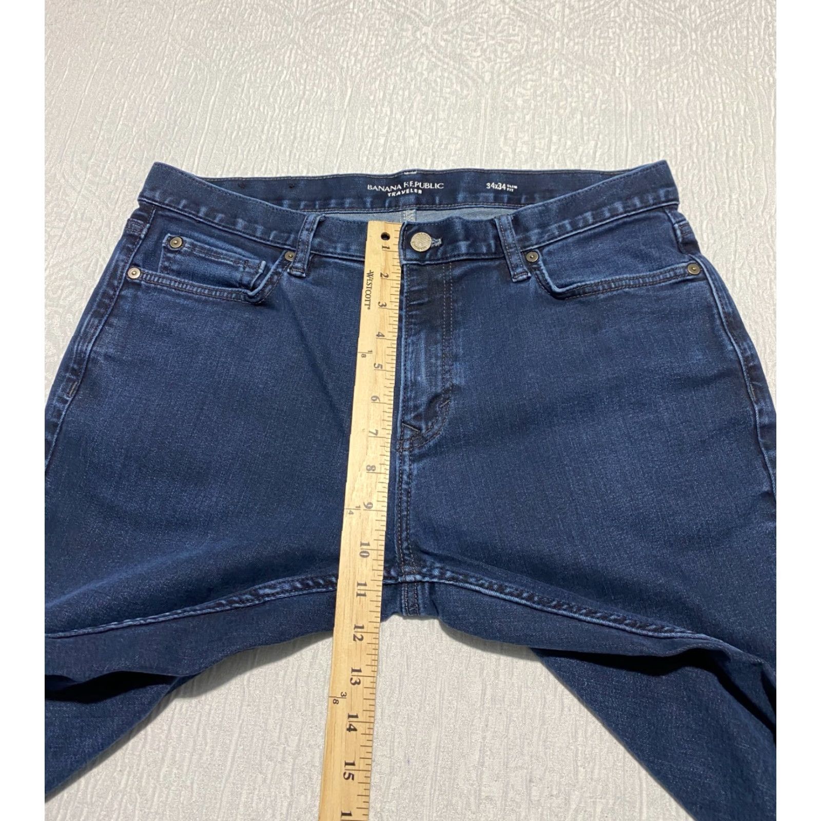 Banana Republic Banana Republic Men's Jeans Size 34×34 Slim Straight Blue Stretch Comfort 5-Pocket Inseam 33 in Regular Rise Mid Size US 34 / EU 50 - 5 Thumbnail