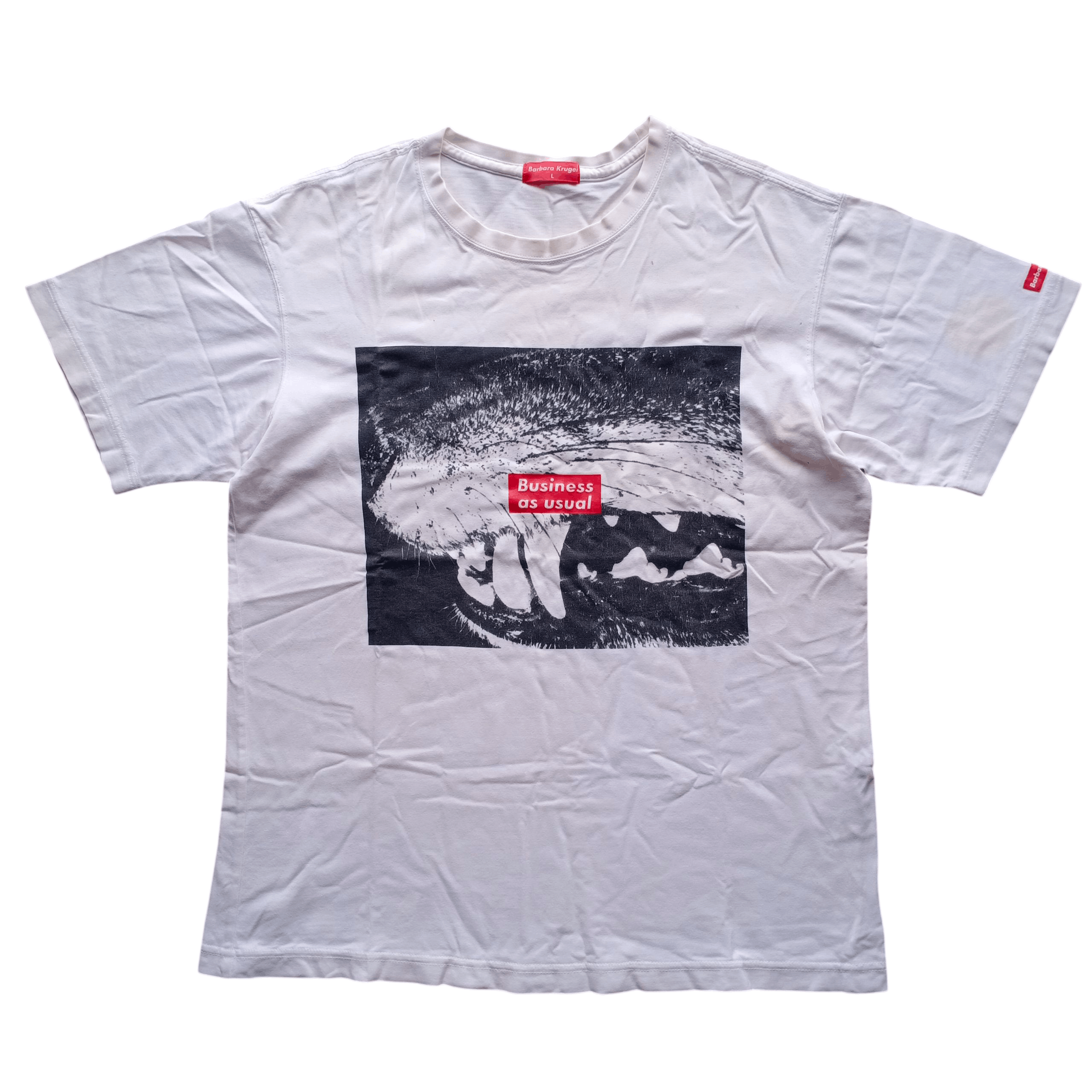 Barbara Kruger Vintage 90s Barbara Kruger Business As Usual Pop Art Shirt Size US L / EU 52-54 / 3 - 1 Thumbnail