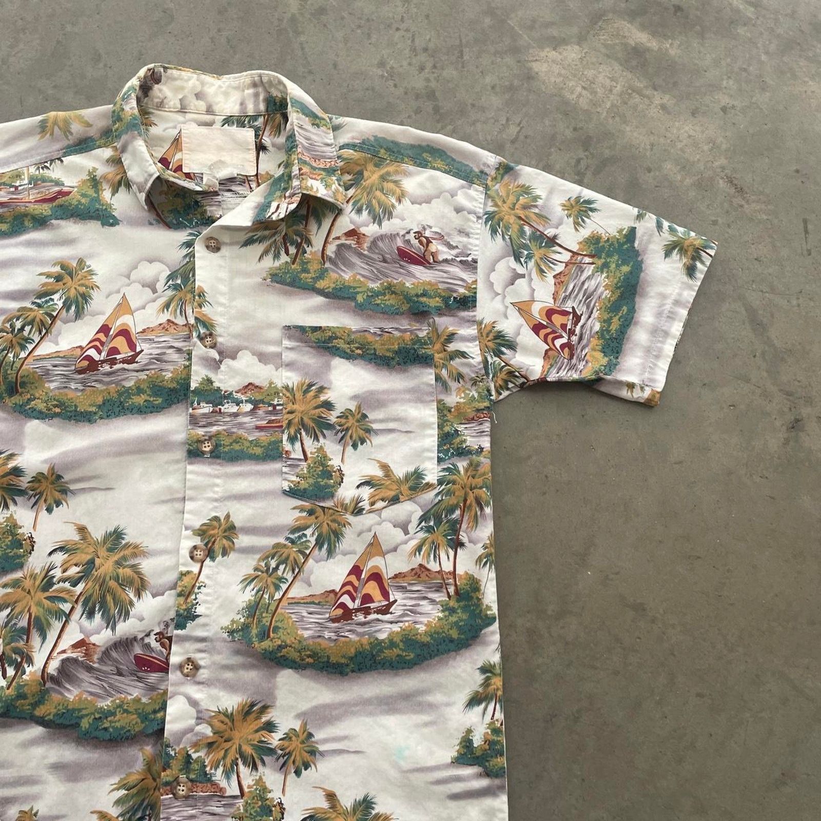 Vintage Vintage sailboat hawaiian shirt Size US L / EU 52-54 / 3 - 3 Thumbnail