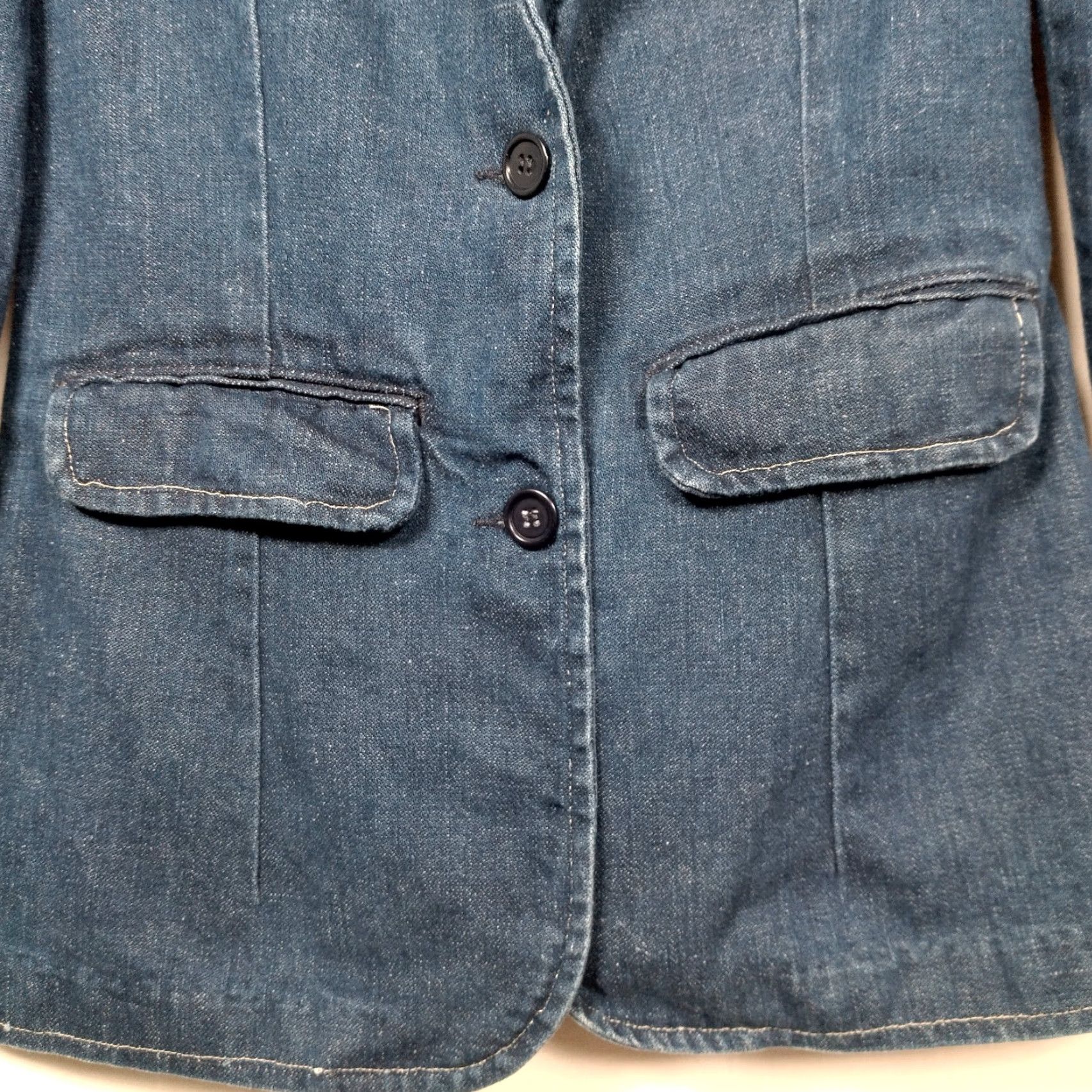 Wrangler VINTAGE Wrangler Blazer Denim Jacket Women Short 7 Blue Indigo Western Office Wear Jean Blazer Fall/Winter Women Size 28" / US 6 / IT 42 - 6 Thumbnail