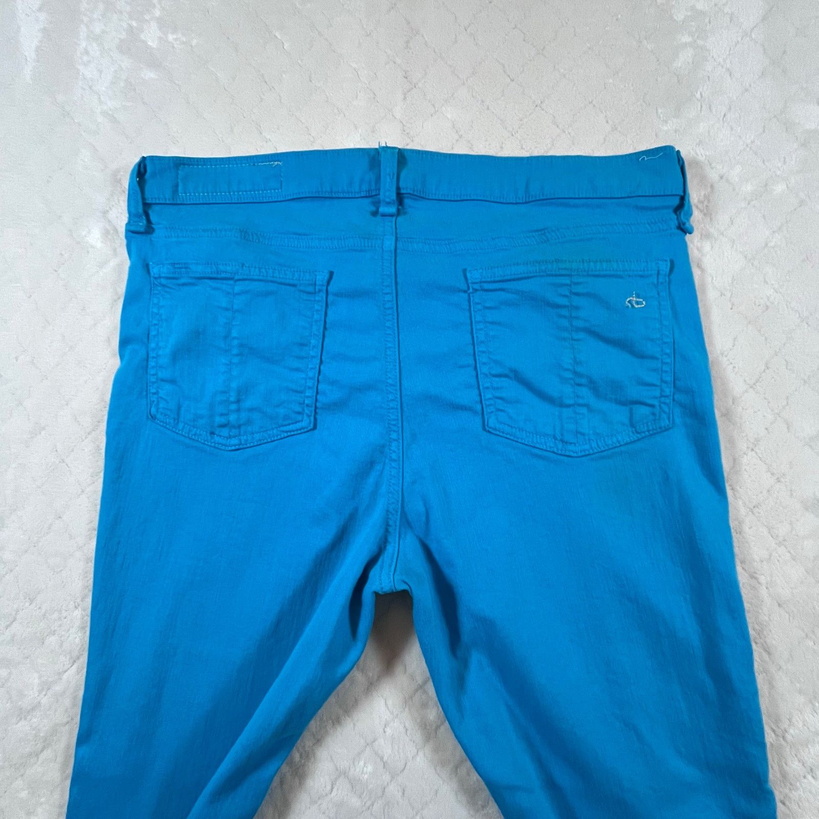 Rag & Bone Rag & Bone Zipper Capri Women’s Jeans Aqua Blue Denim Size 31" - 8 Thumbnail