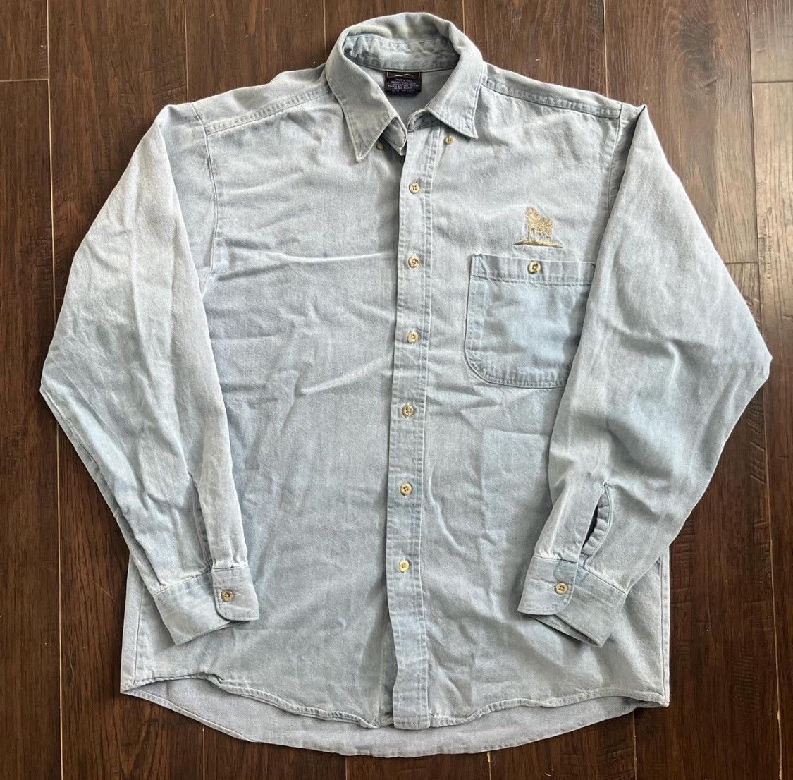 Other Habitat Wilderness Wolf Print Shirt Light Blue Size US M / EU 48-50 / 2 - 2 Thumbnail