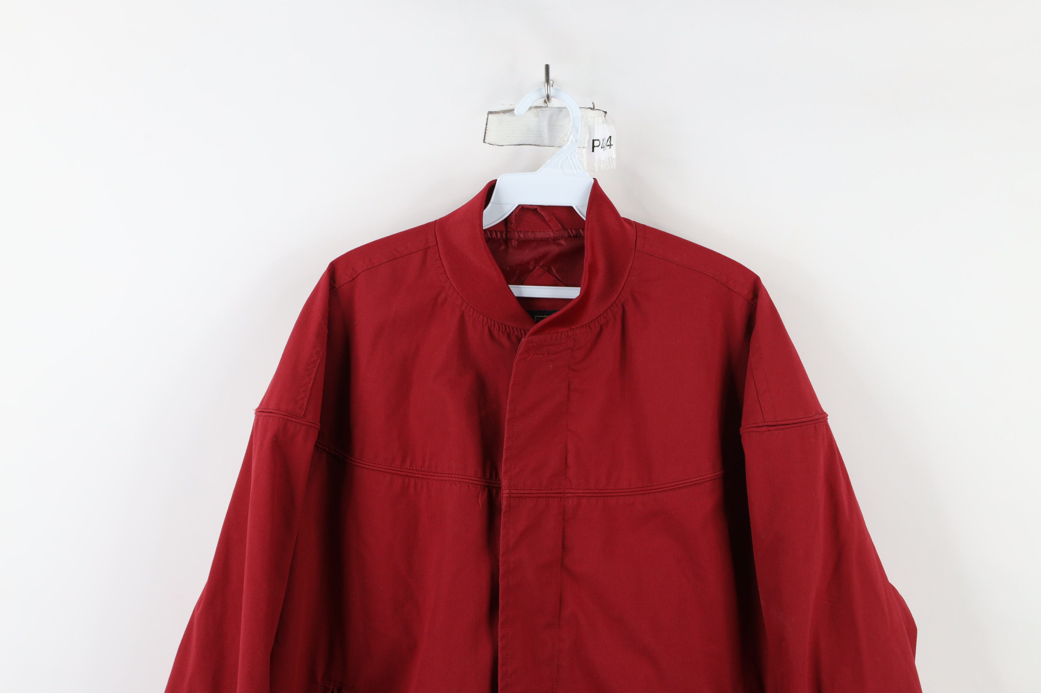 Vintage Vintage 90s Streetwear Blank Full Zip Cafe Bomber Jacket Red Size US L / EU 52-54 / 3 - 2 Thumbnail