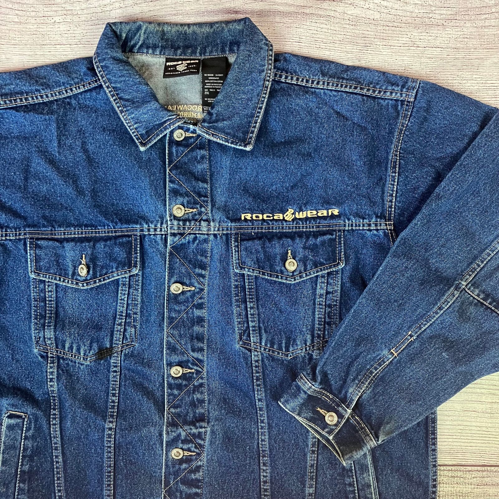 Rocawear × Vintage Vintage Y2k Rocawear Heavy Denim Jacket Size US XXL / EU 58 / 5 - 3 Thumbnail