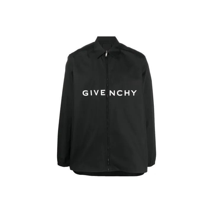 Givenchy Givenchy Givenchy Black Logo Print Long Sleeve Shirt -2507 Size US M / EU 48-50 / 2 - 1 Thumbnail