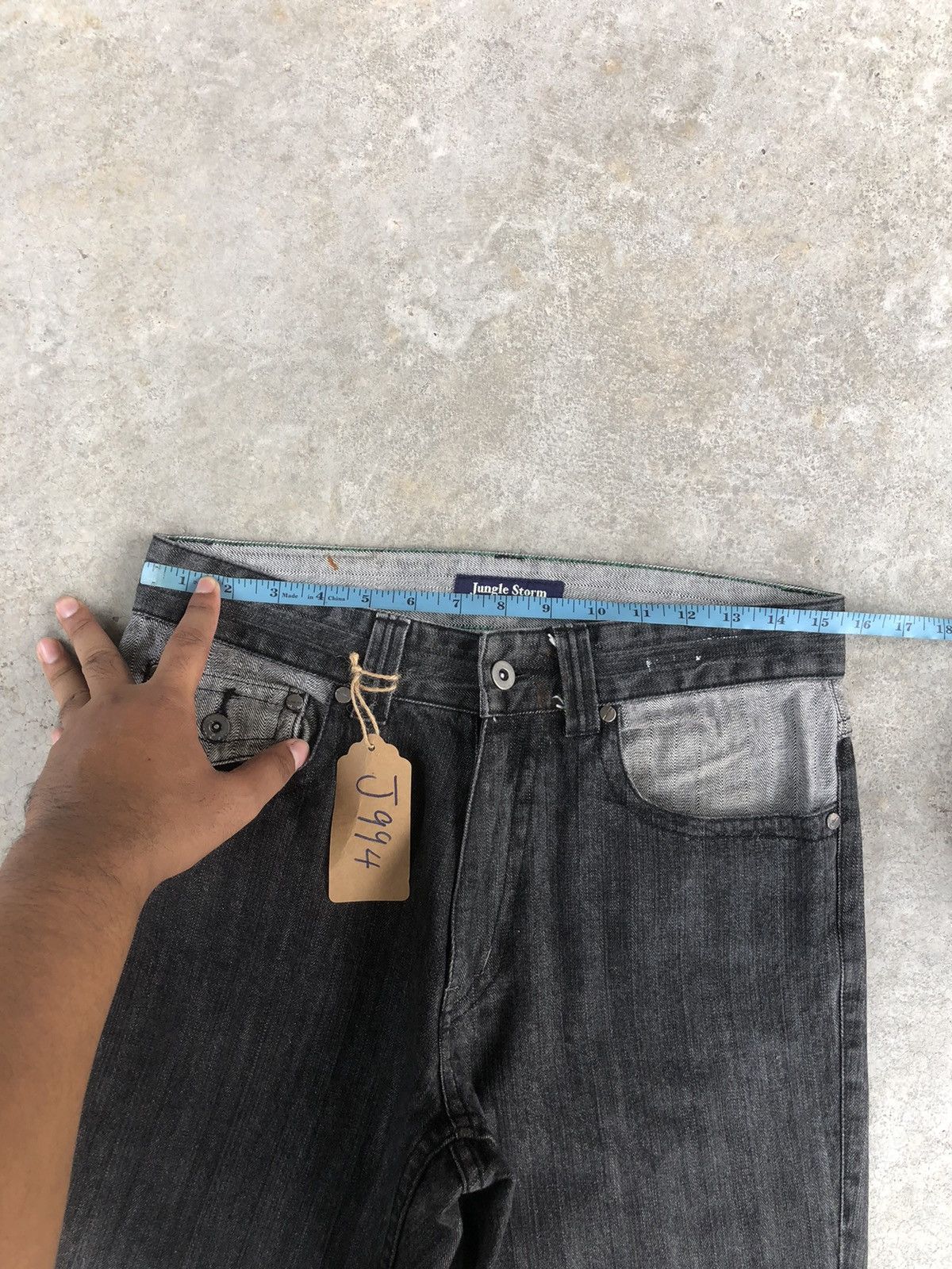 If Six Was Nine Japanese Jungle Storm Flared Jeans Size US 31 - 21 Thumbnail