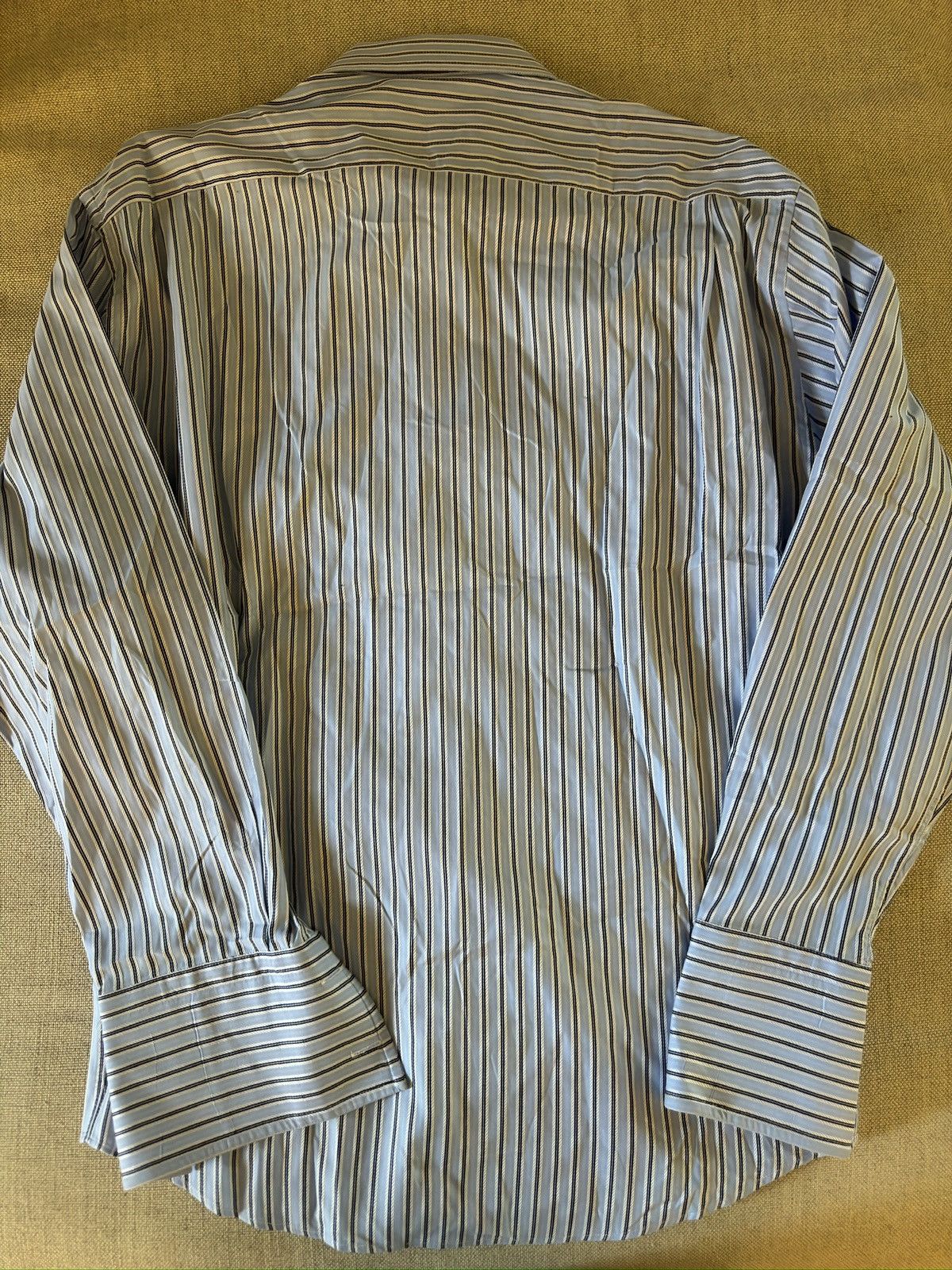 Canali CANALI Made in Italy Finely Striped French Cuff Shirt Size US XL / EU 56 / 4 - 9 Thumbnail