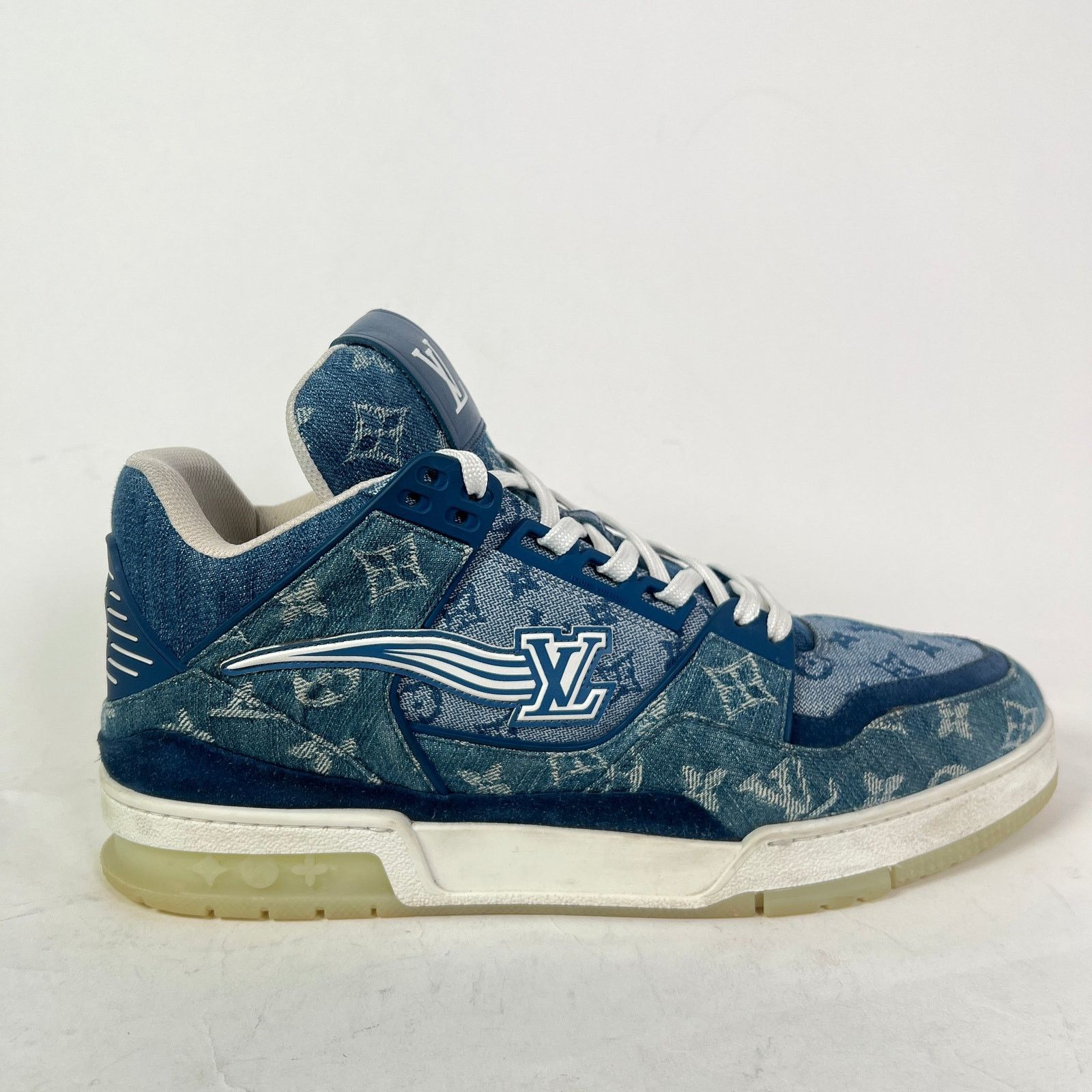 Louis Vuitton Louis Vuitton Monogram Denim High-Top LV Trainer Size US 10 / EU 43 - 1 Thumbnail