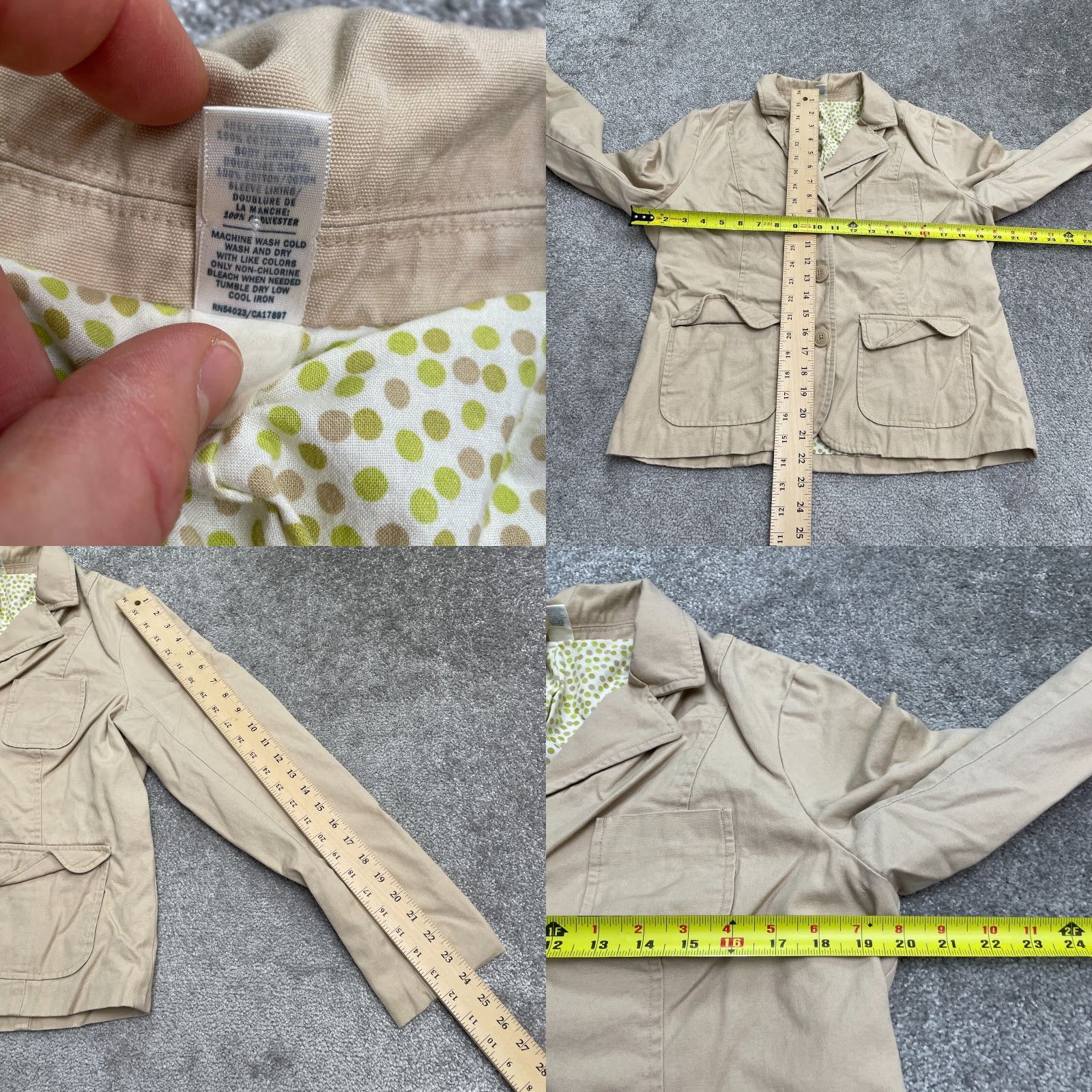 Old Navy Old Navy Blazer Jacket Womens Large Brown Polka Lining Pockets 100% Cotton Work Size L / US 10 / IT 46 - 8 Thumbnail