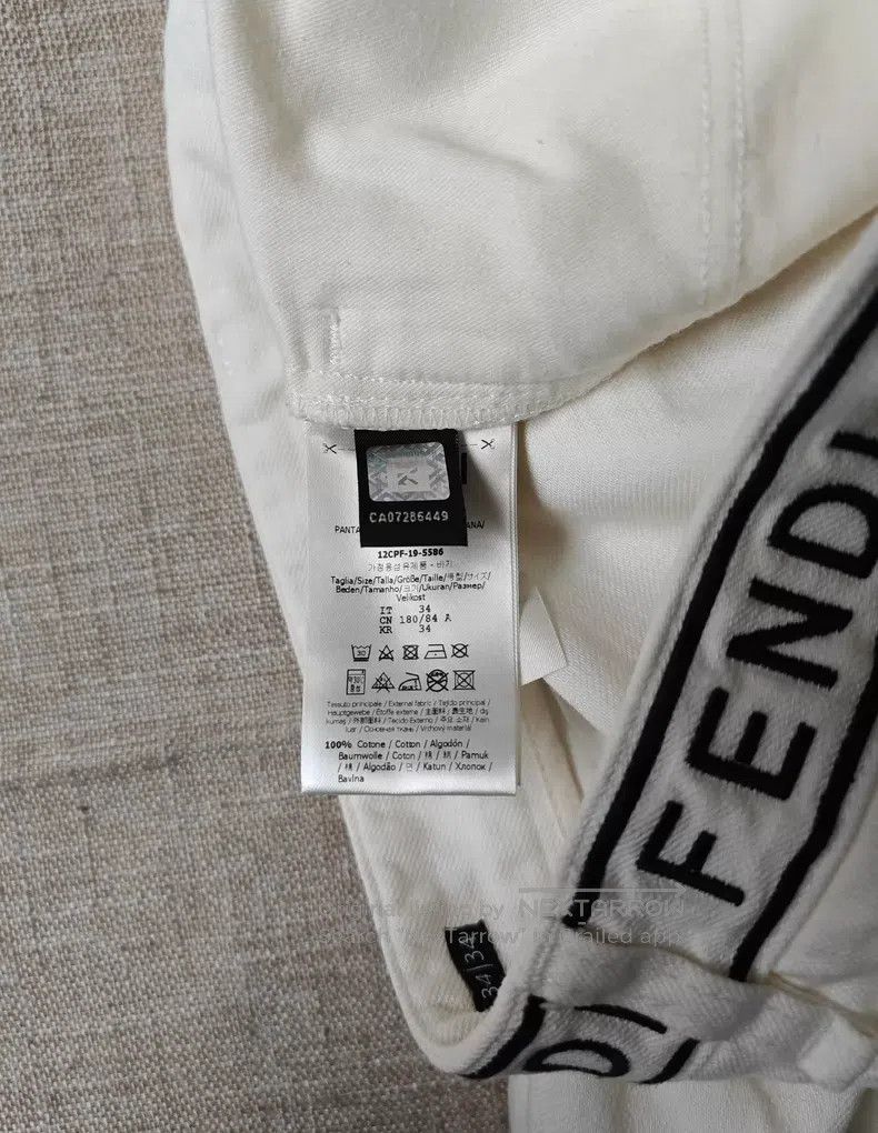 Fendi Fendi White casual denim jeans with letter embroidery on w Size US 34 / EU 50 - 4 Thumbnail