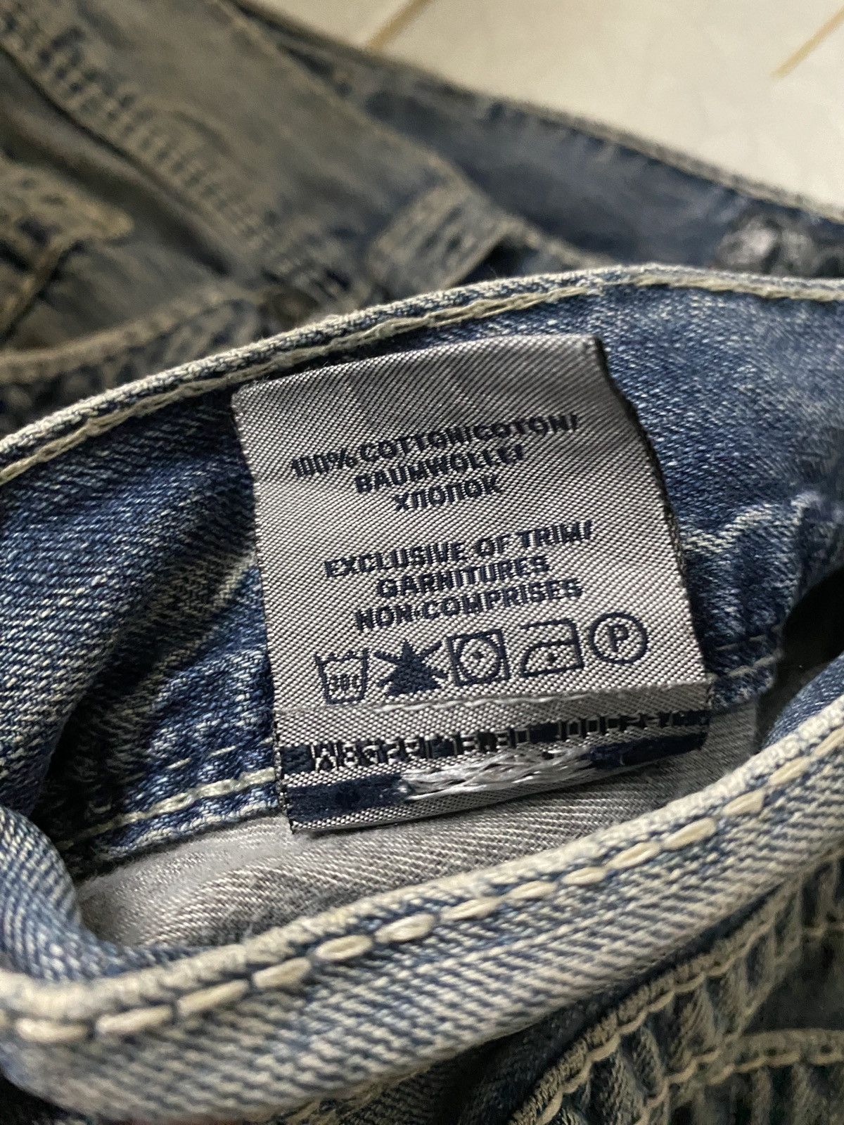 If Six Was Nine 2000's Silver Flared Mudwash Destroy Stitch Jeans Size US 34 / EU 50 - 13 Thumbnail
