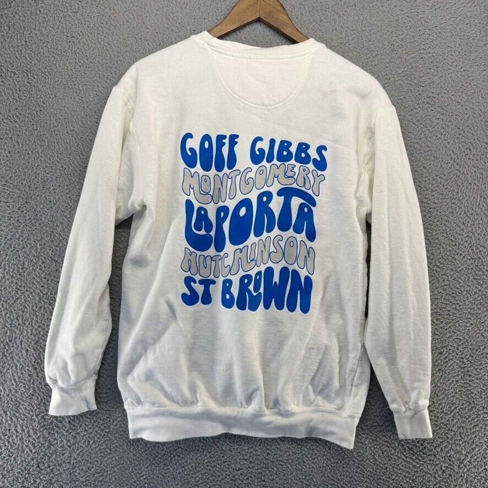 Comfort Colors Detroit Sweatshirt Womens Medium White Blue Graphic Crewneck Size M / US 6-8 / IT 42-44 - 1 Thumbnail